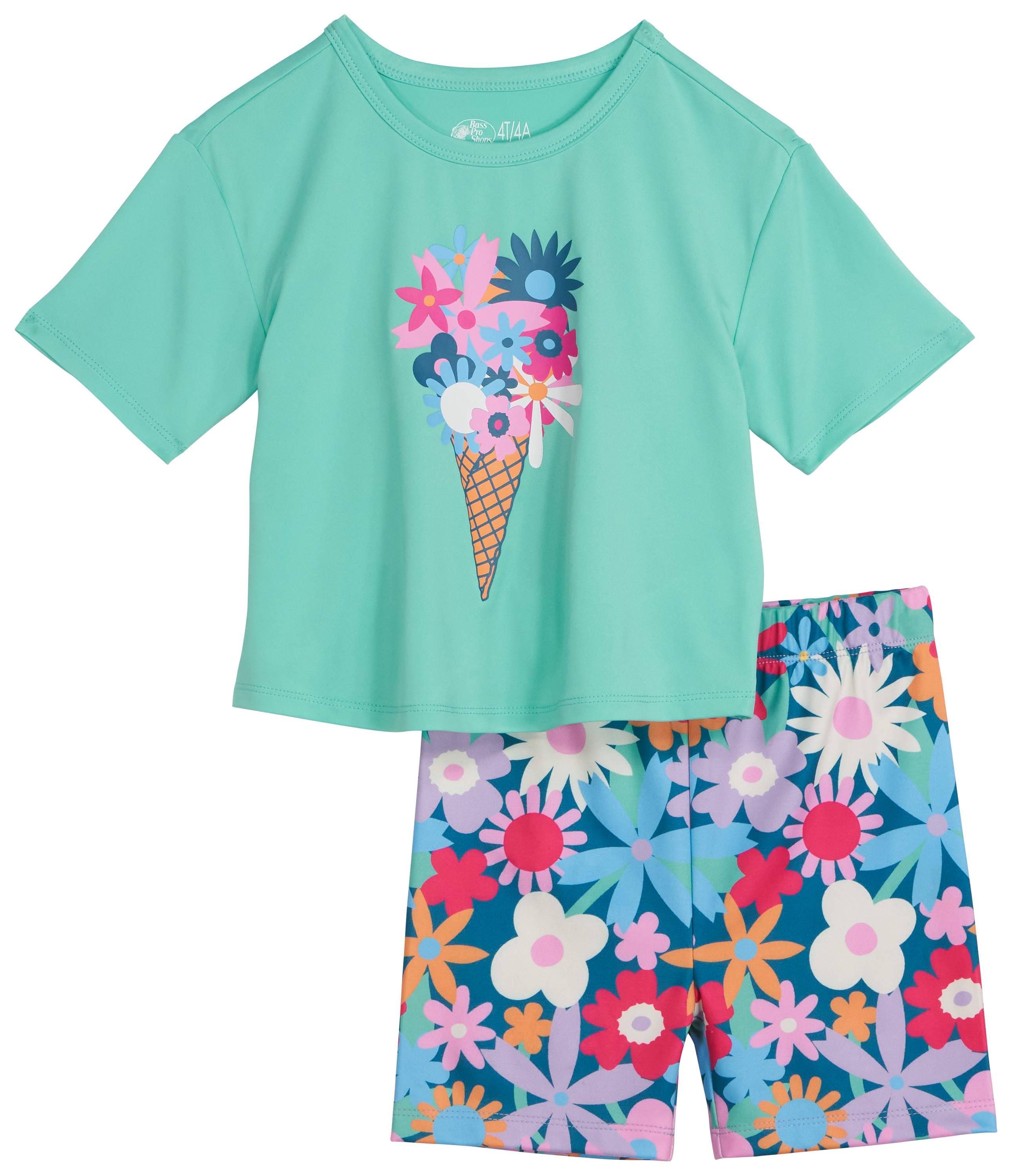 Image of Bass Pro Shops Performance Short-Sleeve T-Shirt and Shorts Set for Toddlers - Floral