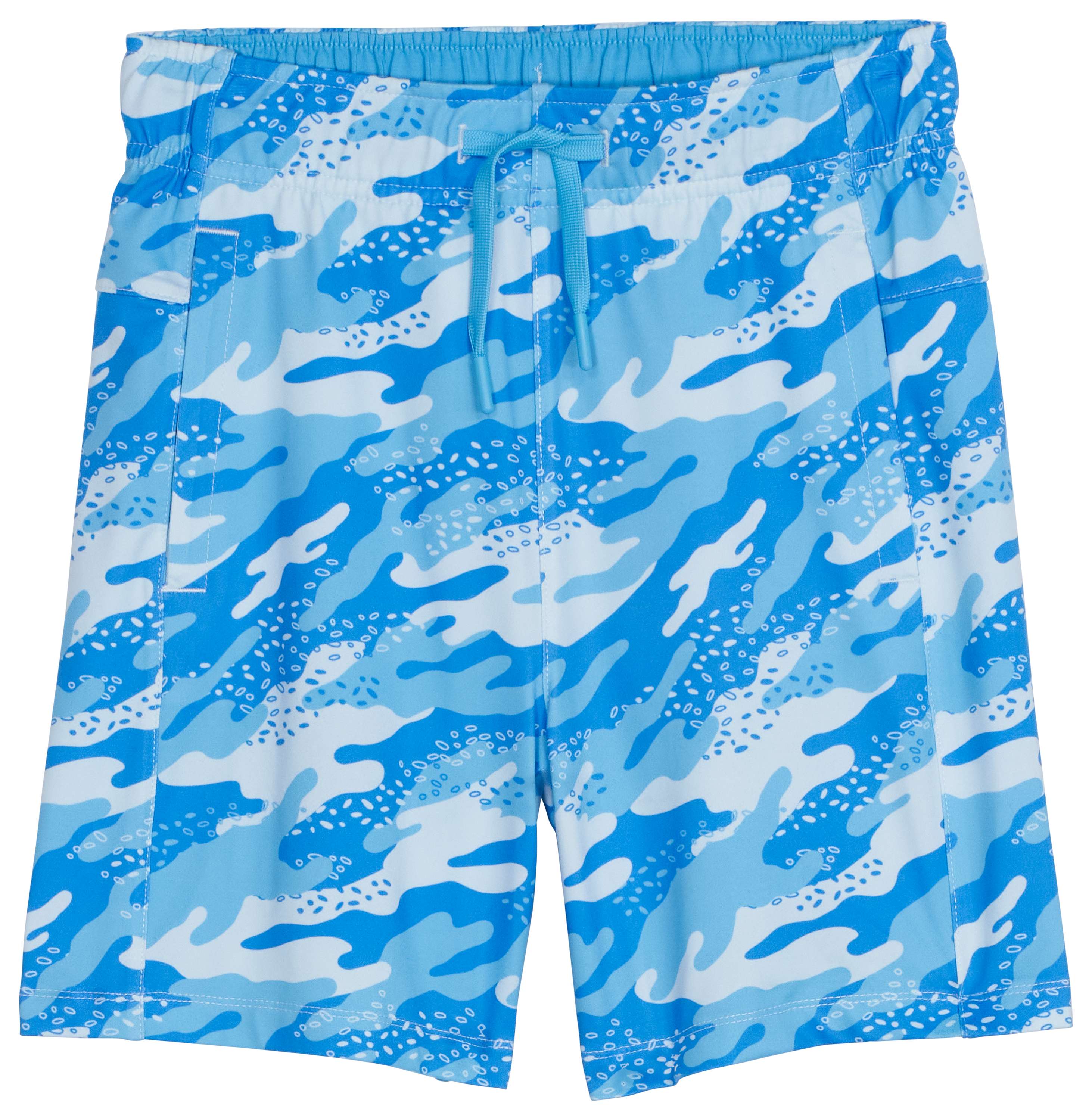 Image of Bass Pro Shops Performance Shorts with Drawstring for Kids - Blue Camo