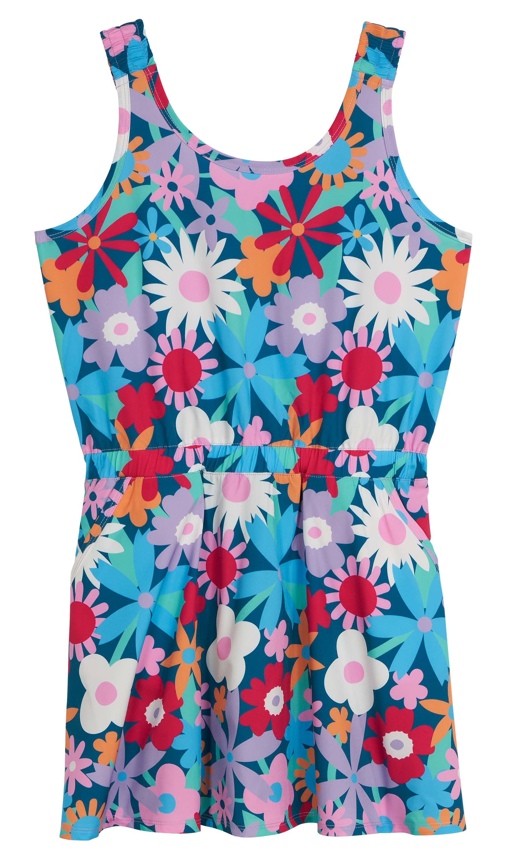 Bass Pro Shops Performance Dress for Kids - Blue Floral - S