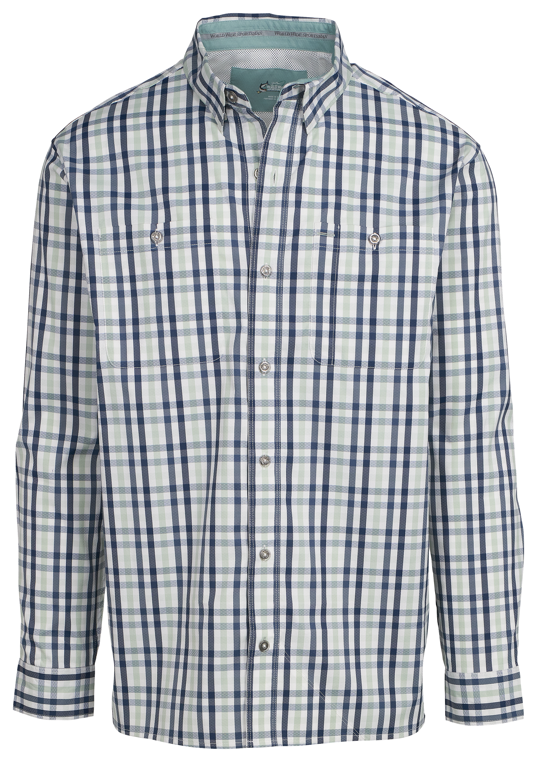 Image of World Wide Sportsman Ultimate Angler Long-Sleeve Button-Down Shirt - Bering Sea Plaid