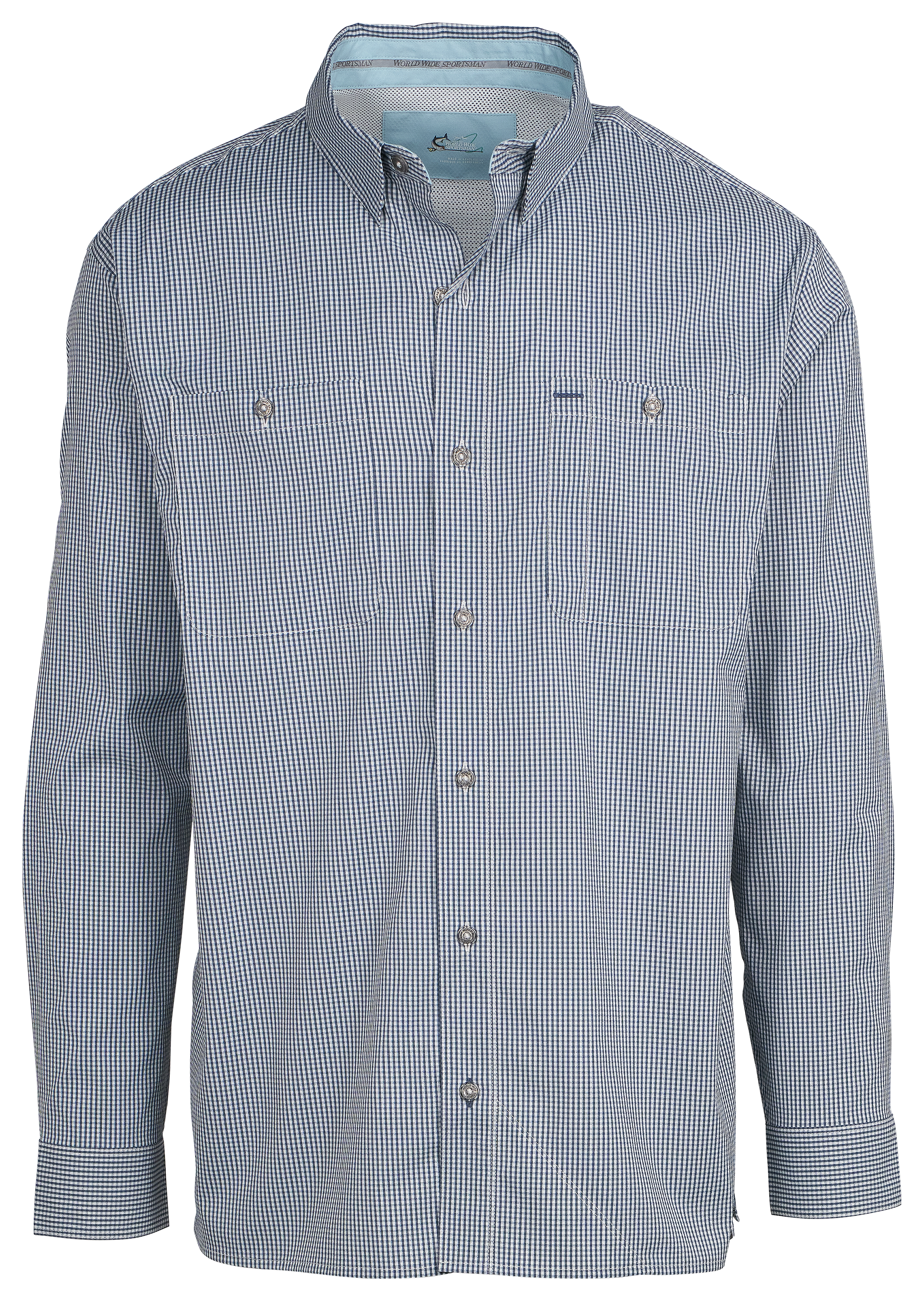 Image of World Wide Sportsman Ultimate Angler Long-Sleeve Button-Down Shirt - Bering Sea Gingham - 3XL