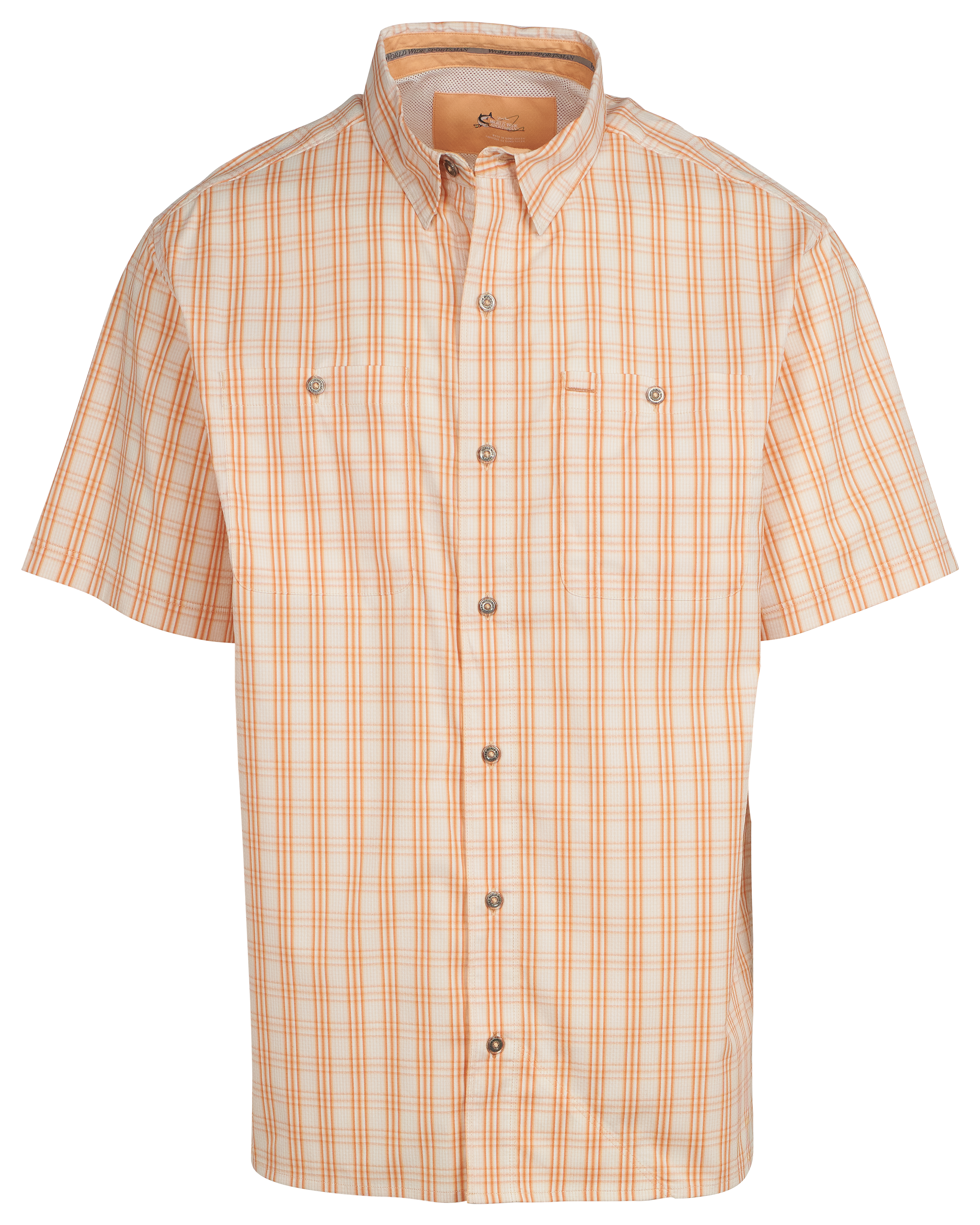 World Wide Sportsman Ultimate Angler Plaid Button-Up Short-Sleeve Shirt for Men                                                 