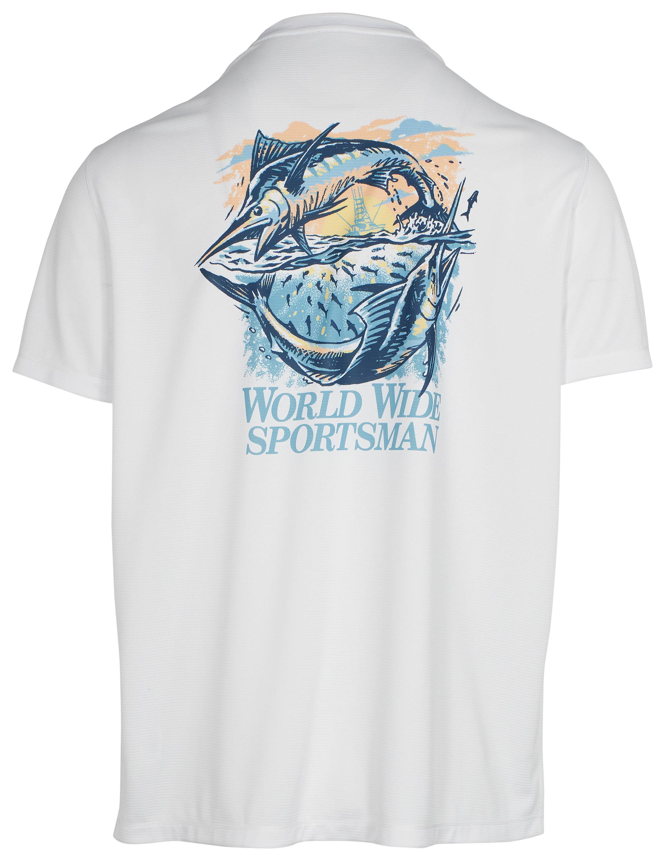 Image of World Wide Sportsman 3D Cool Marlin Graphic Short-Sleeve Shirt - Bright White
