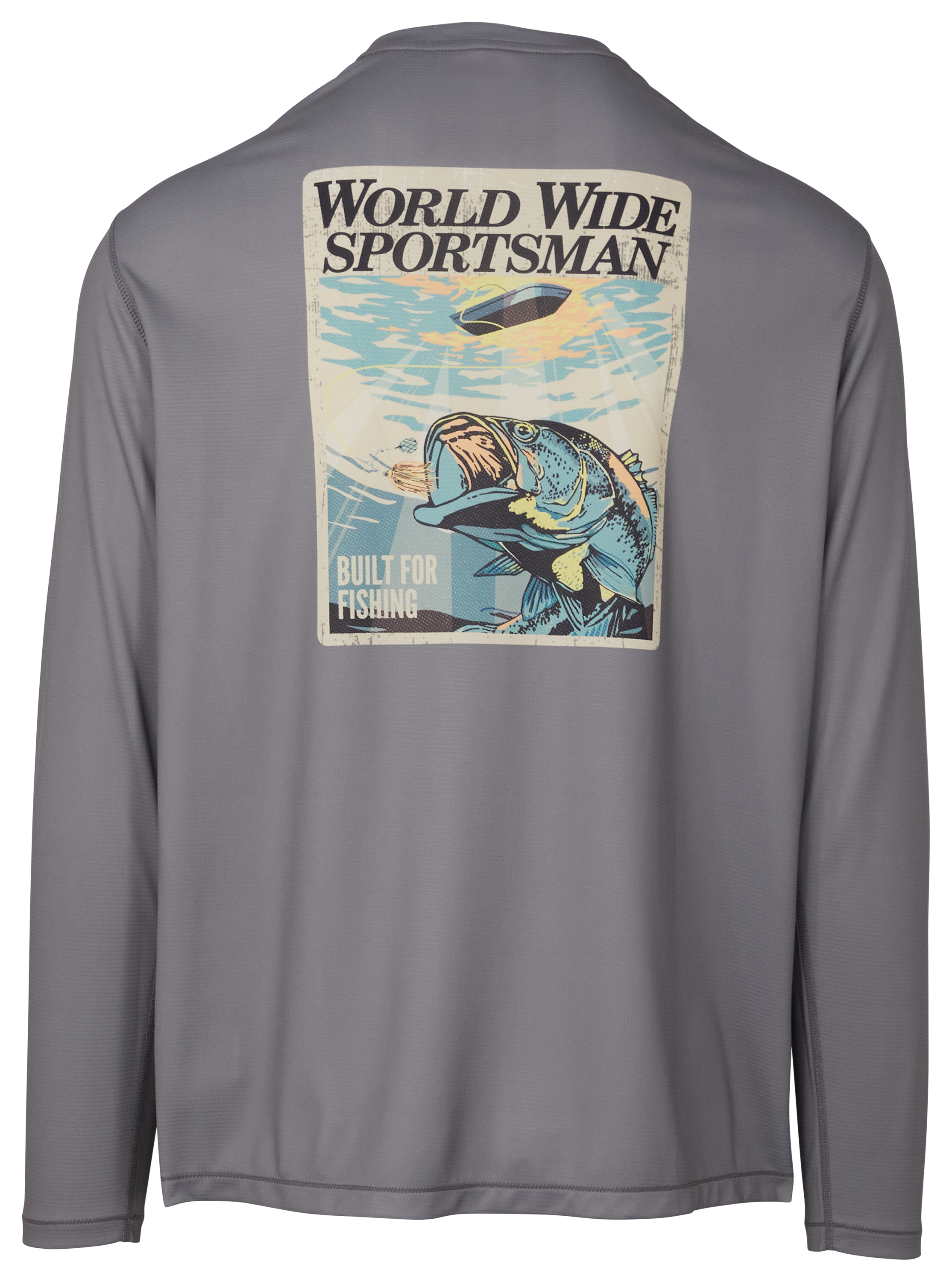 Image of World Wide Sportsman Built for Fishing Graphic Long-Sleeve T-Shirt - Monument - 2XL