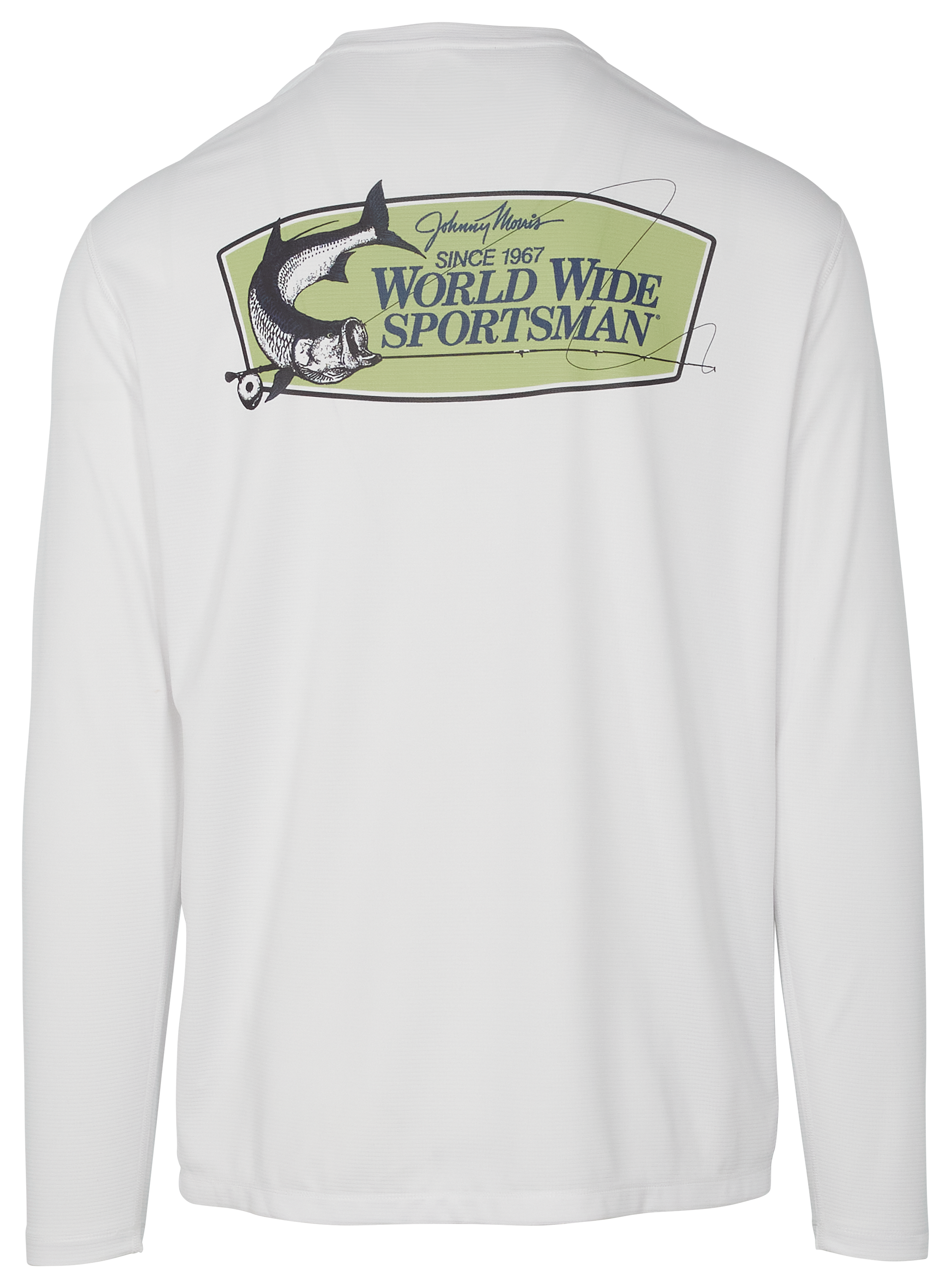 Image of World Wide Sportsman Fishing Logo Long-Sleeve Shirt - Bright White/Tarpon - XL
