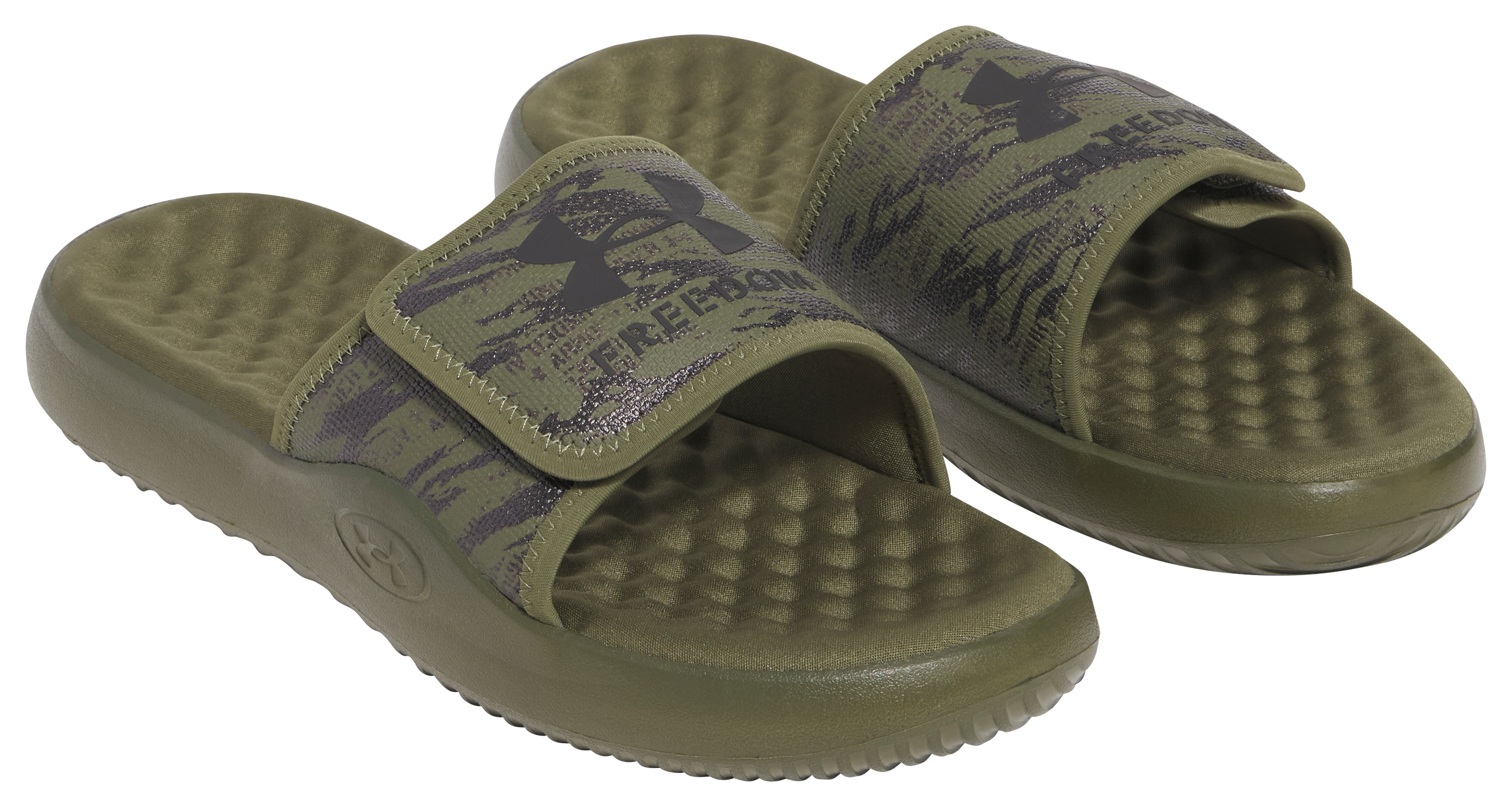Image of Under Armour Ignite Pro 8 Freedom Slides for Men - Marine OD Green
