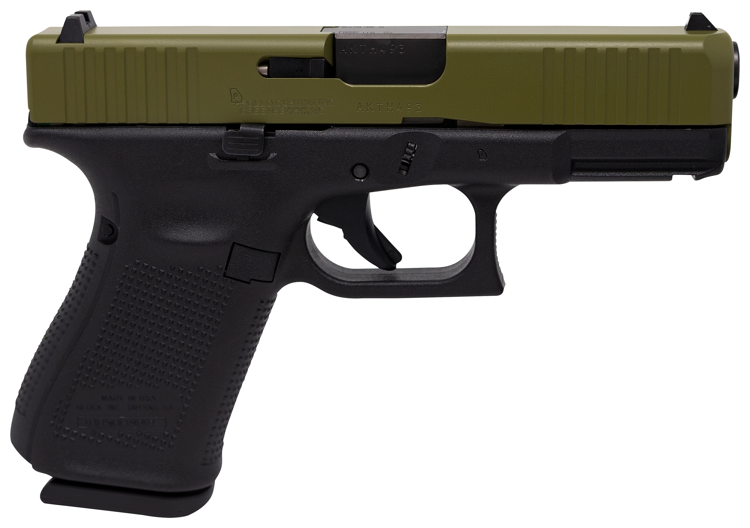 GLOCK 19 Gen5 Semi-Auto Pistol - 9mm - Bazooka Green - 15 Rounds - Glock