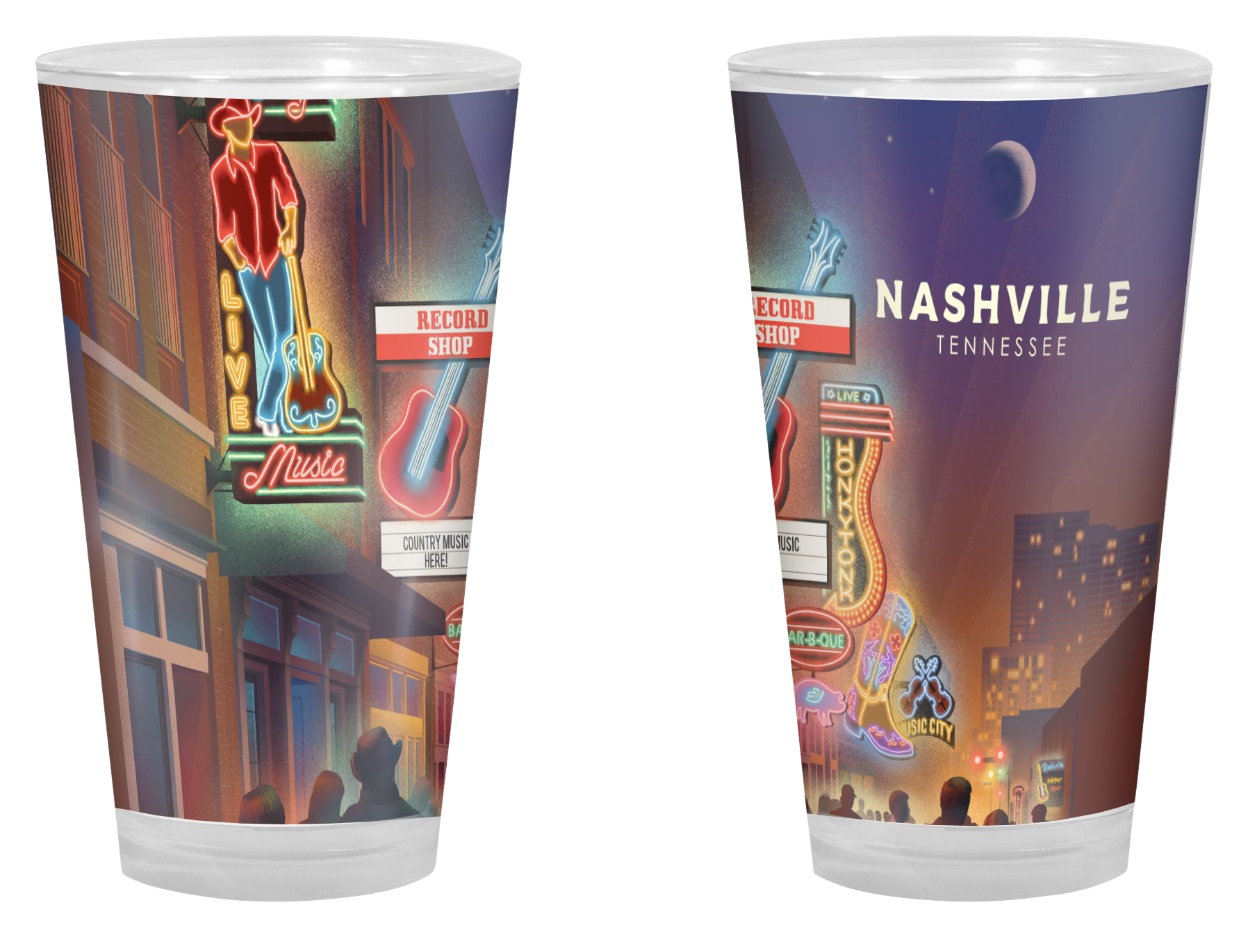 Image of Lantern Press Nashville Broadway Street Pint Glass