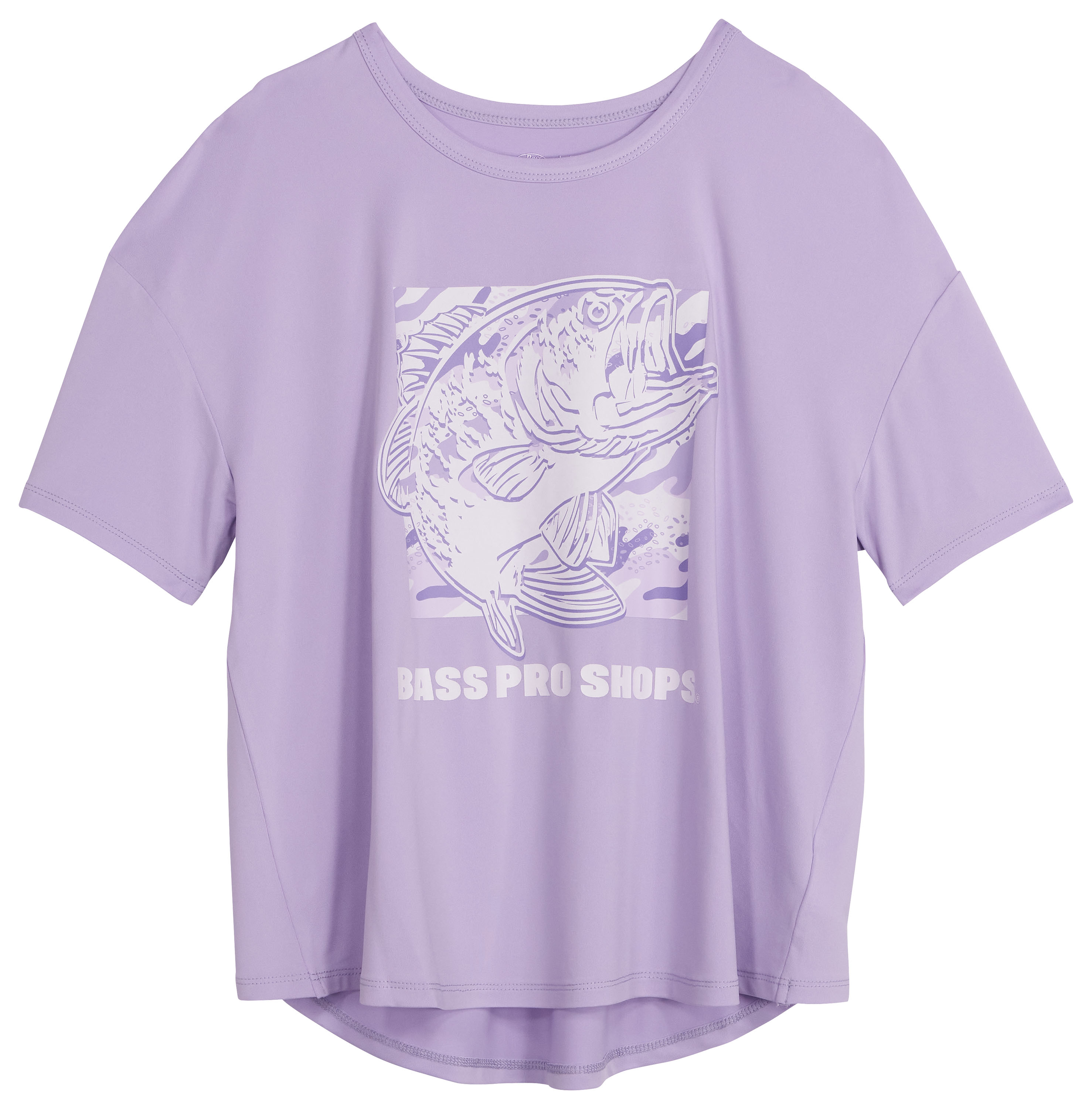 Image of Bass Pro Shops Performance Inset Back Short-Sleeve T-Shirt for Kids - Purple