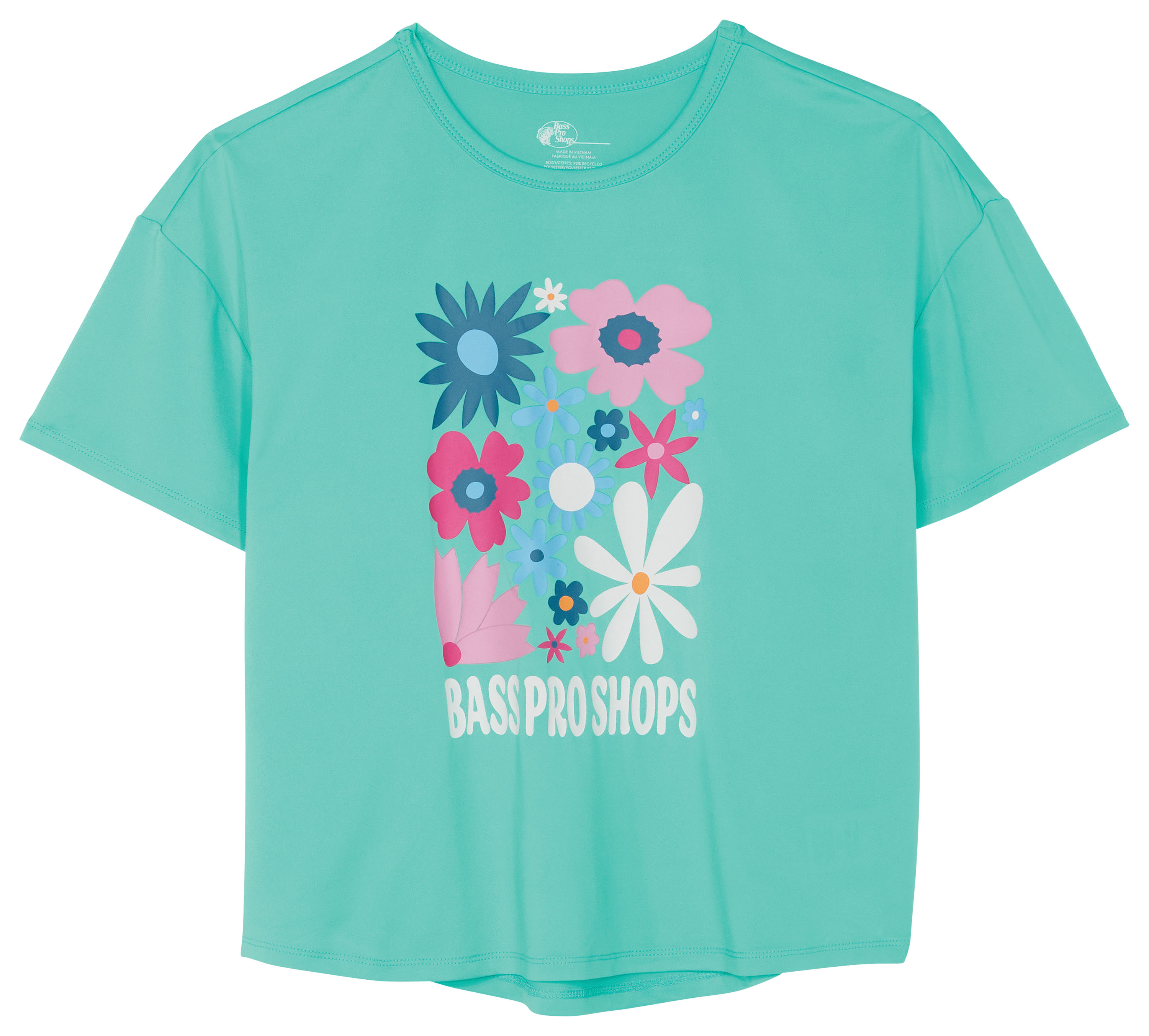 Image of Bass Pro Shops Performance Inset Back Short-Sleeve T-Shirt for Kids - Cockatoo