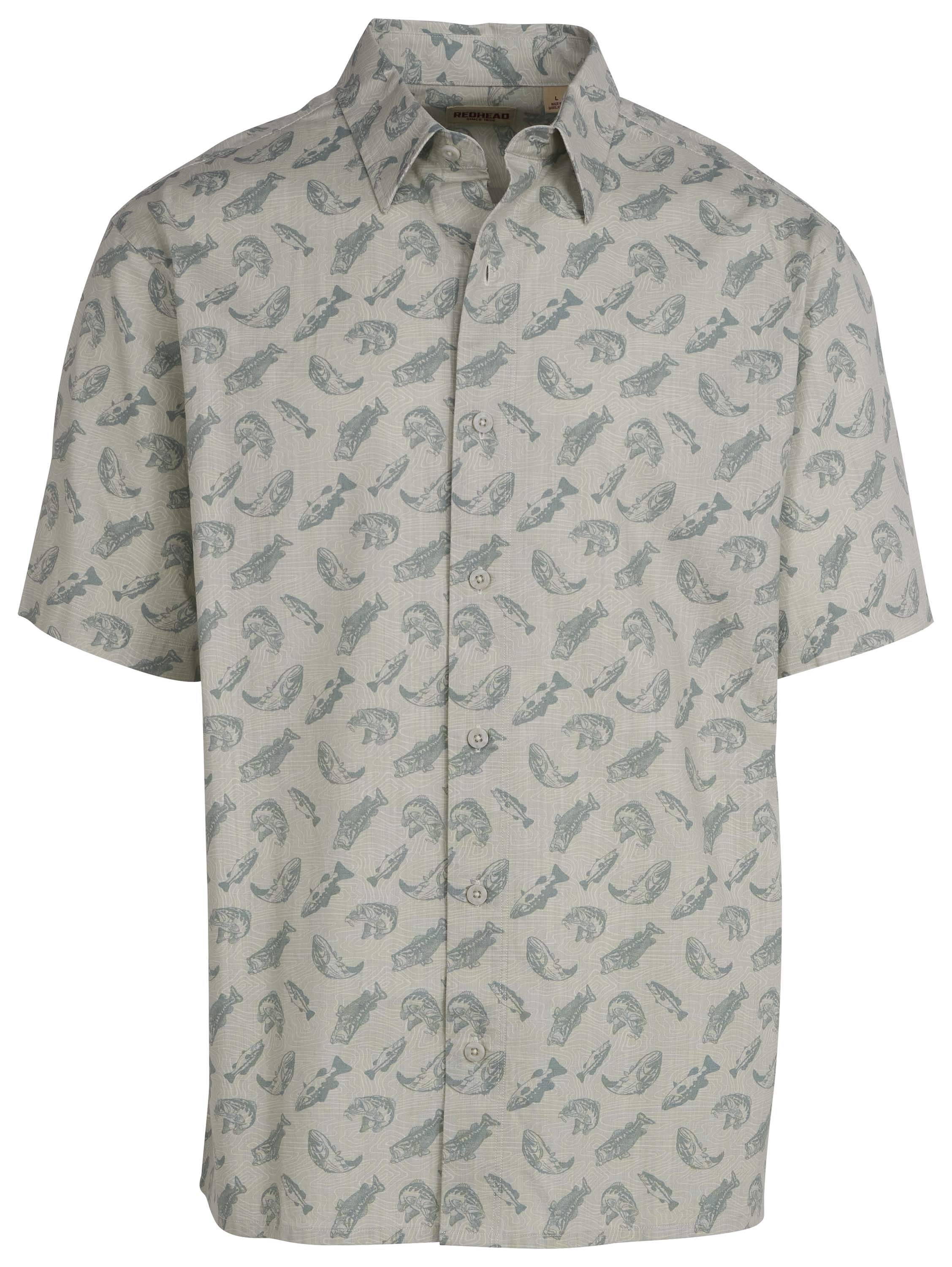Image of RedHead Outdoor Printed Short-Sleeve Shirt for Men - Mineral Gray - S