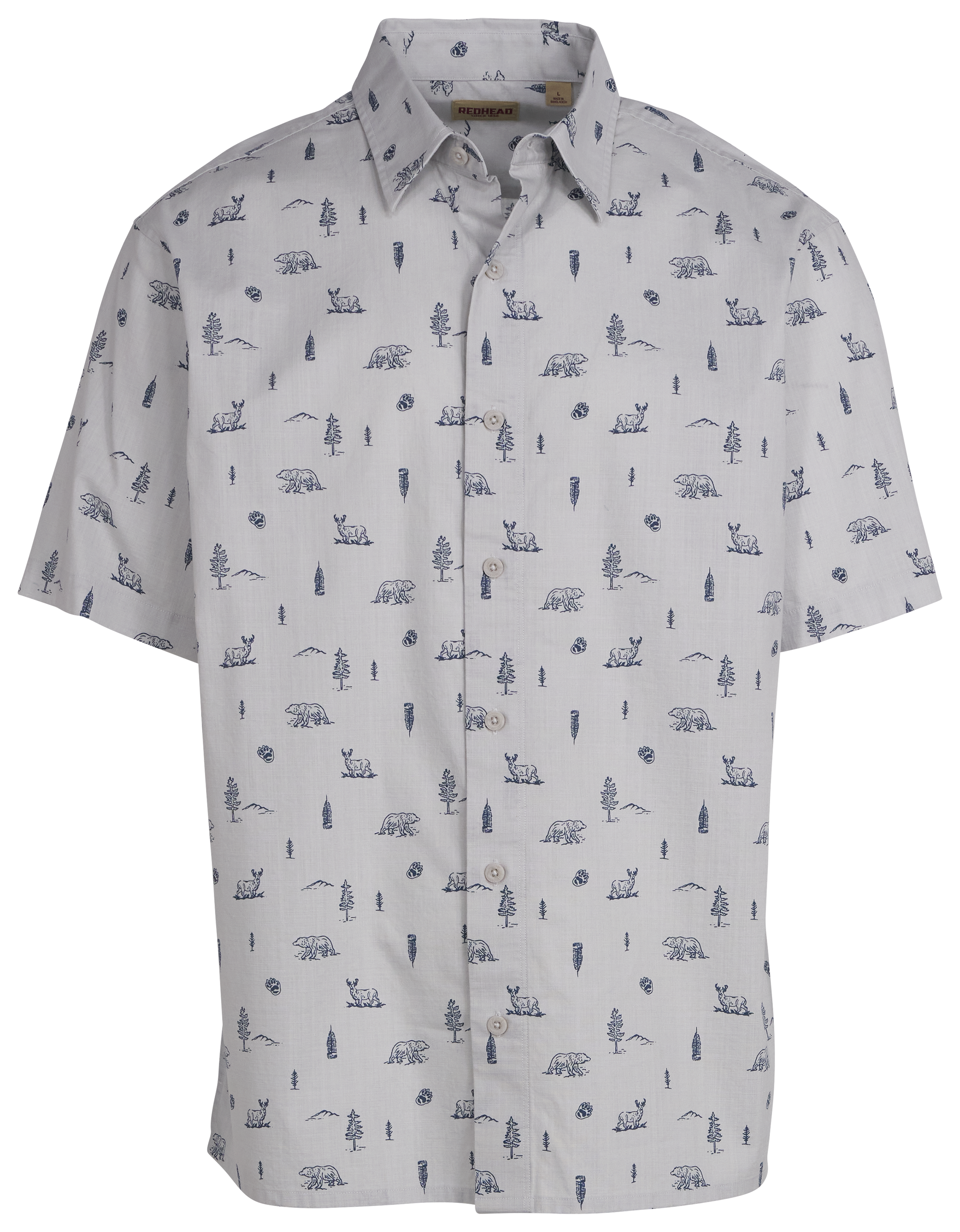 Image of RedHead Outdoor Printed Short-Sleeve Shirt for Men - Vapor Blue - S