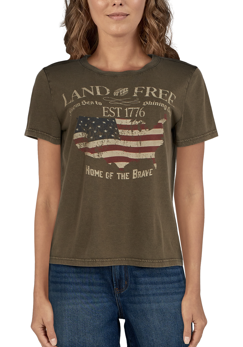 NATURAL REFLECTIONS Land of the Free Graphic Short Sleeve T-Shirt