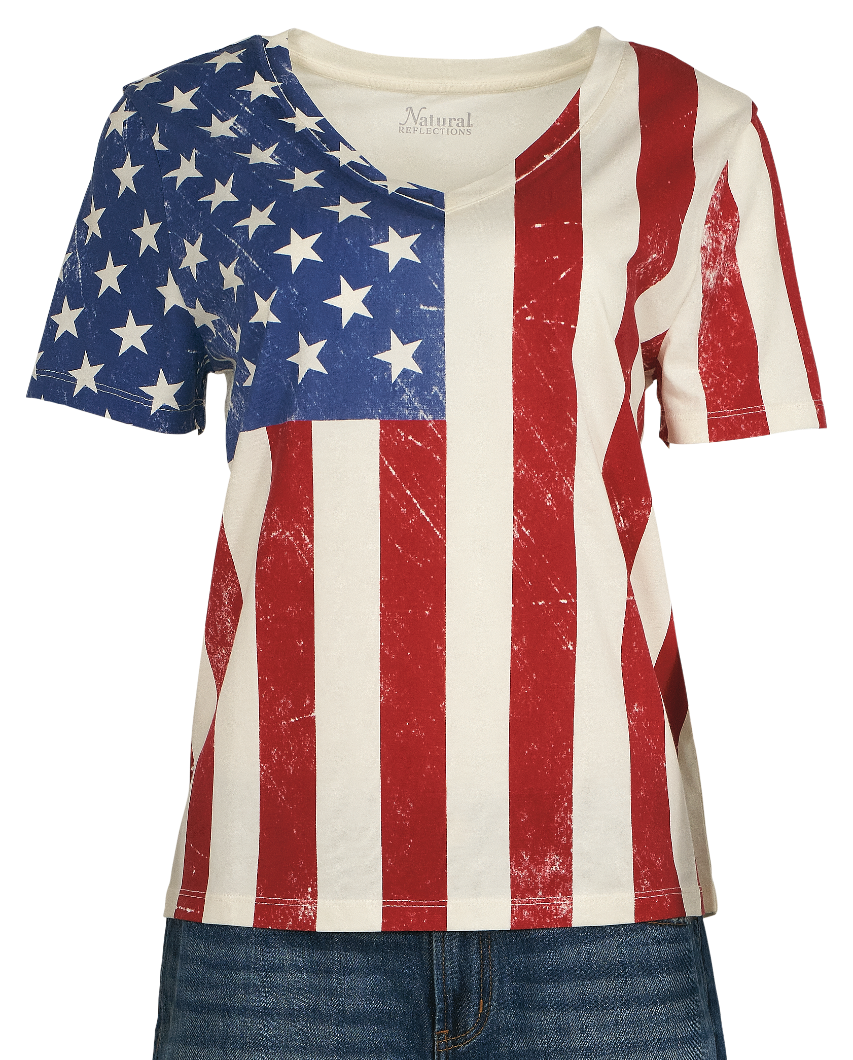 Image of Natural Reflections Vintage Flag Short-Sleeve T-Shirt - Egret