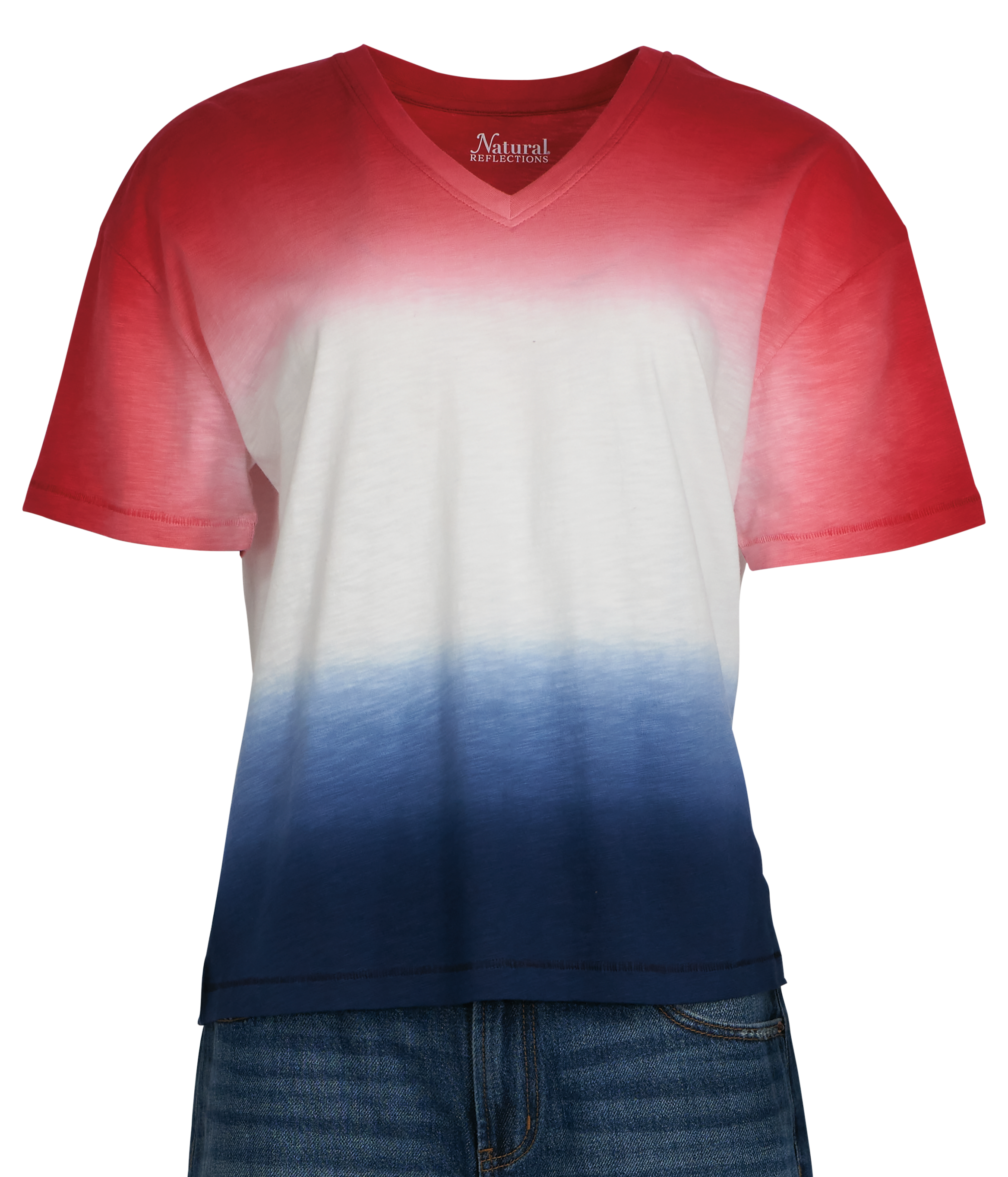 NATURAL REFLECTIONS Tie-Dye Short-Sleeve V-Neck T-Shirt