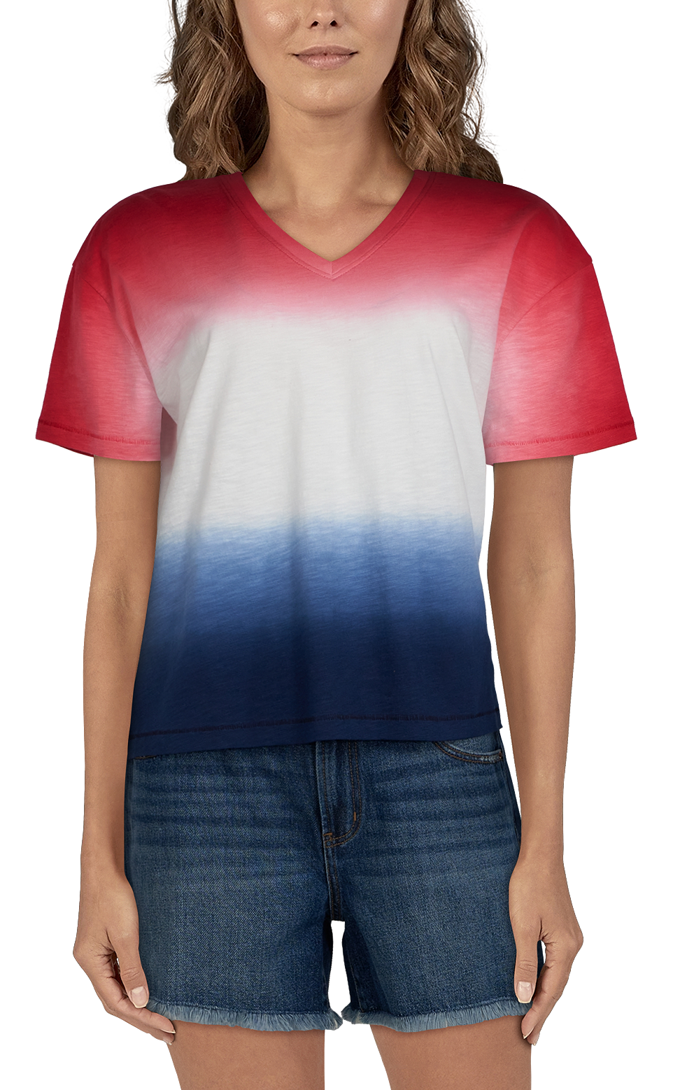 Natural Reflections Tie-Dye Short-Sleeve V-Neck T-Shirt for Ladies                                                              