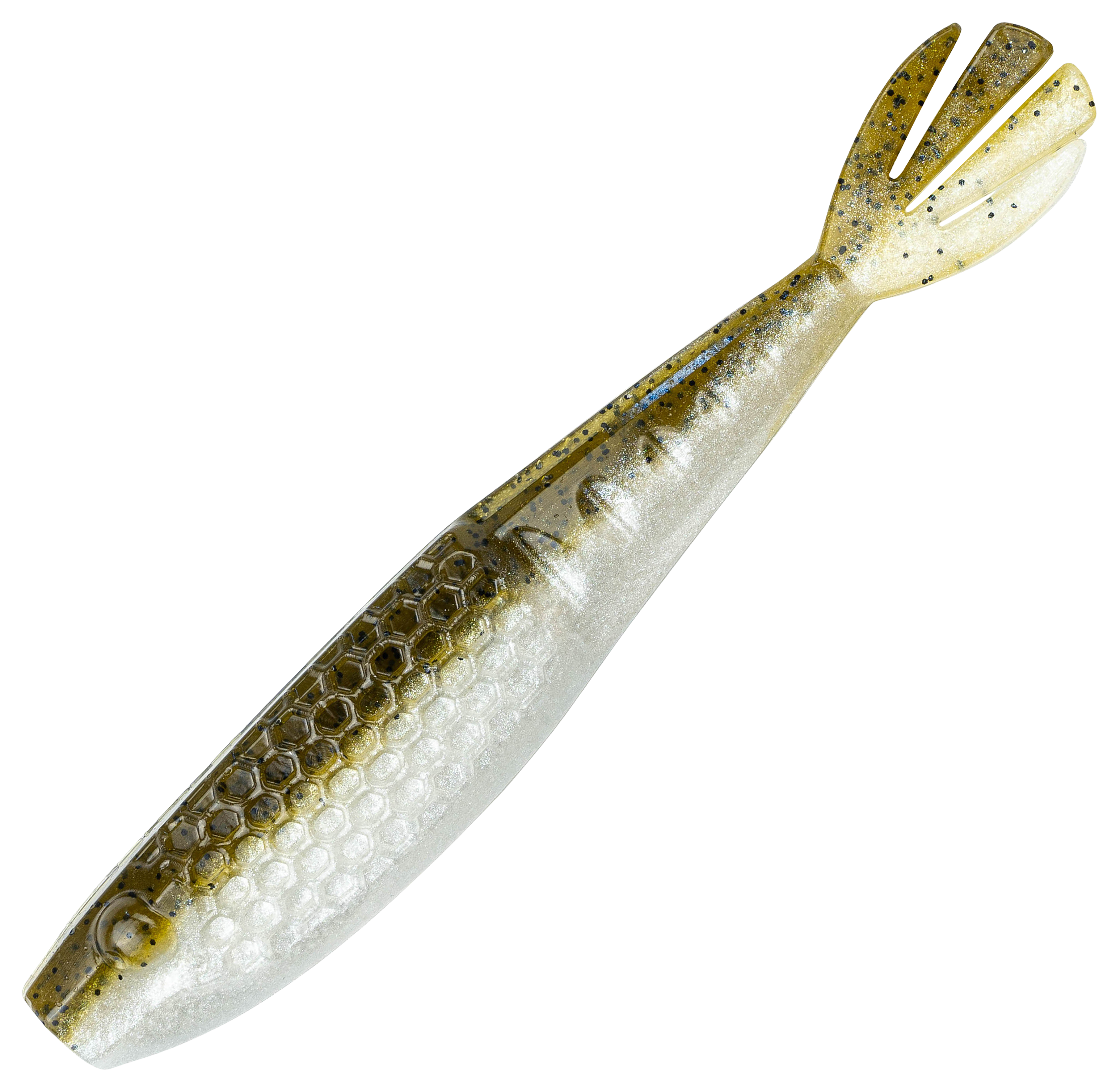 Image of NetBait BaitFuel HexTek Whip Tail Shad - Green Pumpkin Shad