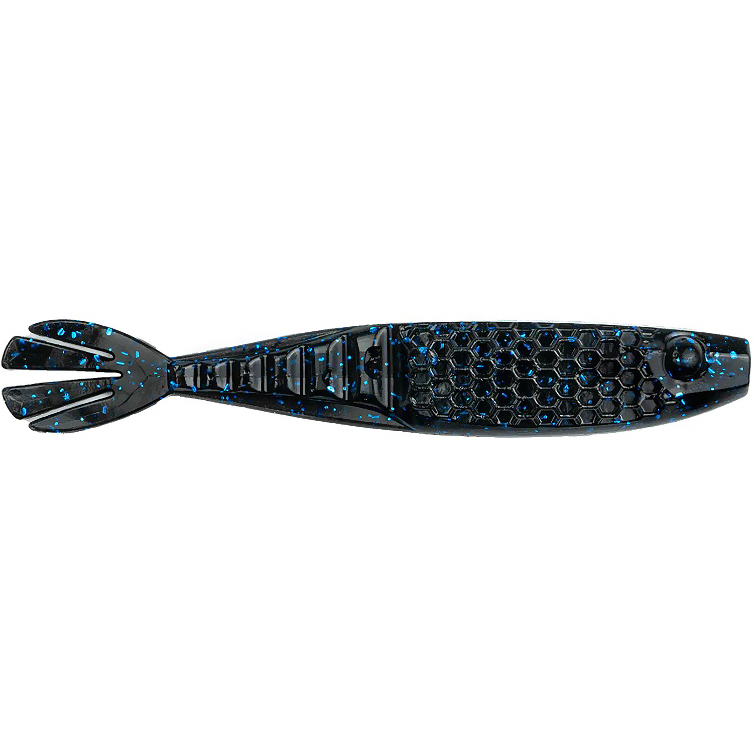 Image of NetBait BaitFuel HexTek Whip Tail Shad - Black/Blue Flake