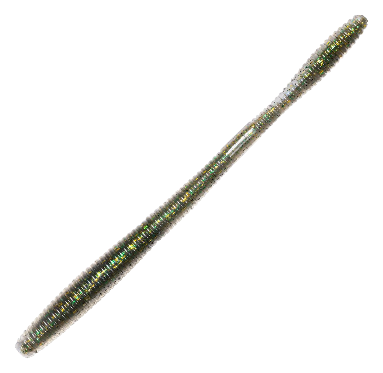 Image of "LIVETARGET Straight Tail Worm Bait - Green/Pearl - 6-1/2"""