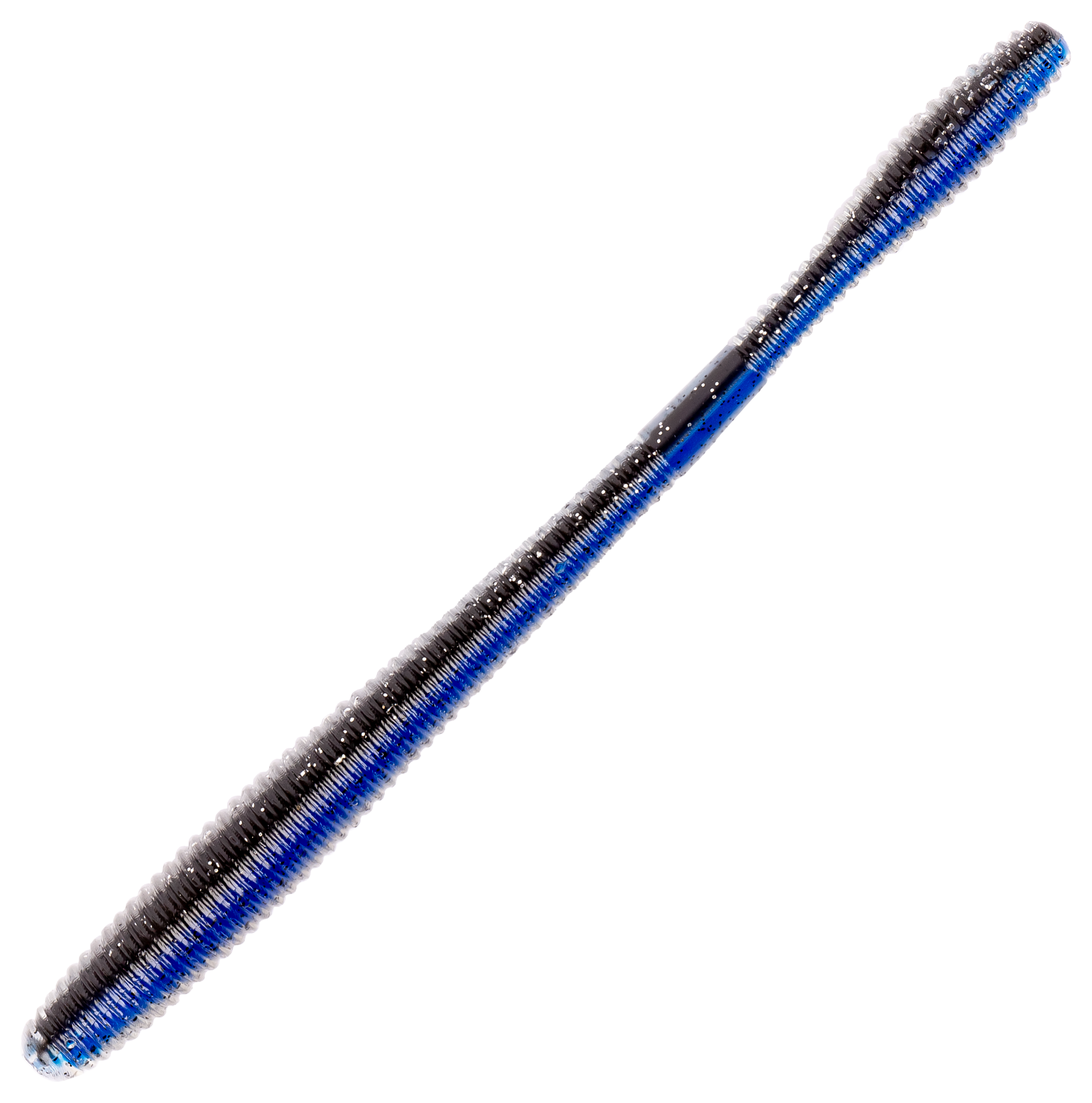 Image of "LIVETARGET Straight Tail Worm Bait - Black/Blue - 6-1/2"""