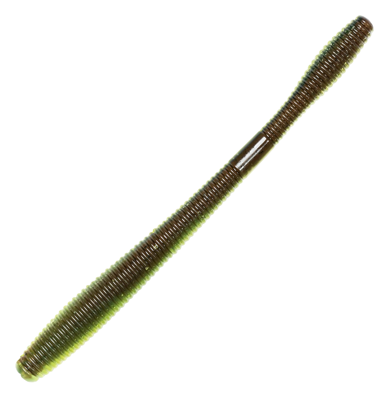 Image of "LIVETARGET Straight Tail Worm Bait - Brown/Chartreuse - 4-1/2"""