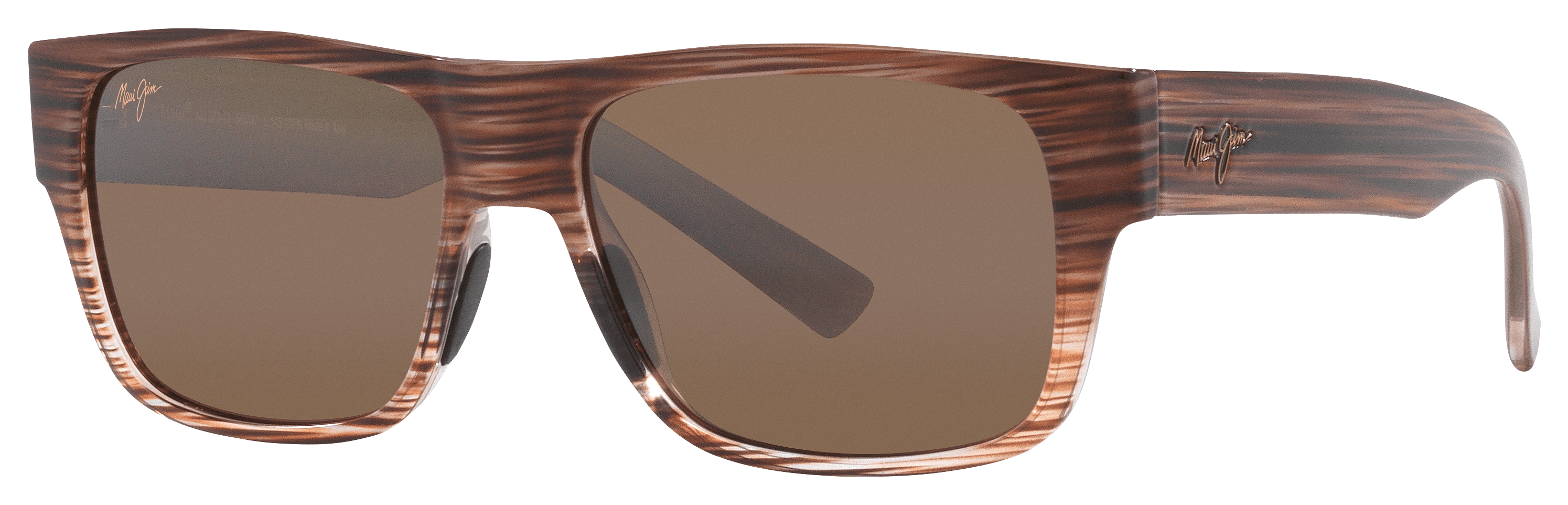 Image of Maui Jim Keahi Glass Polarized Sunglasses - Brown Stripe/HCL Bronze - Medium