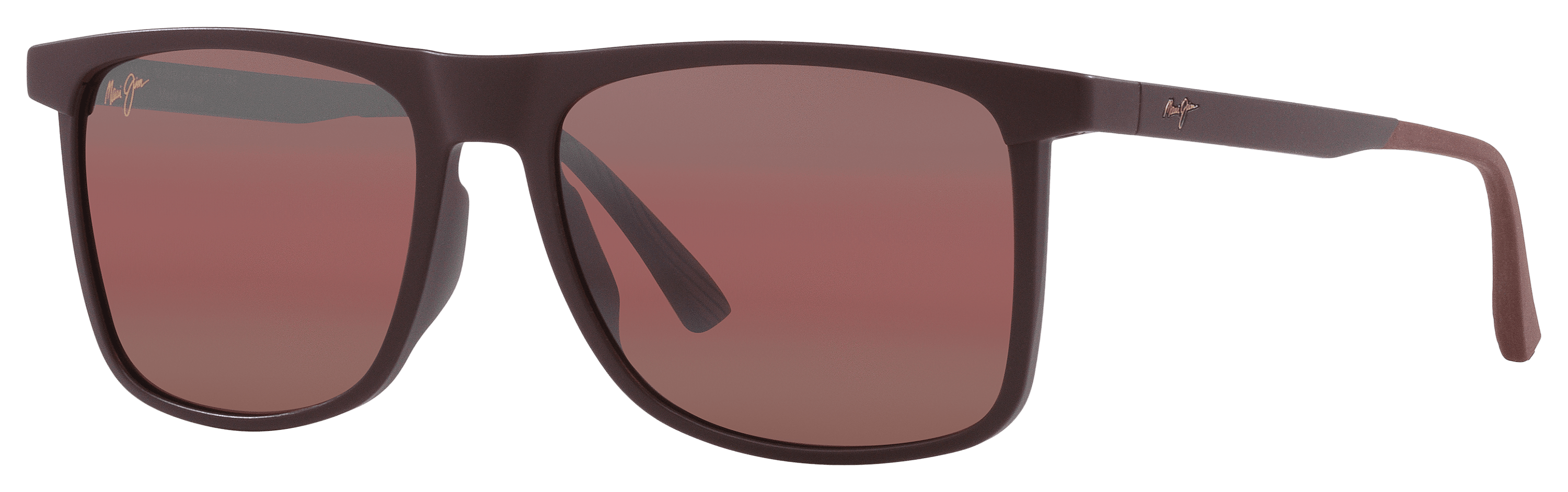 Image of Maui Jim Makamae Glass Polarized Sunglasses - Matte Burgundy/Maui Rose - Medium