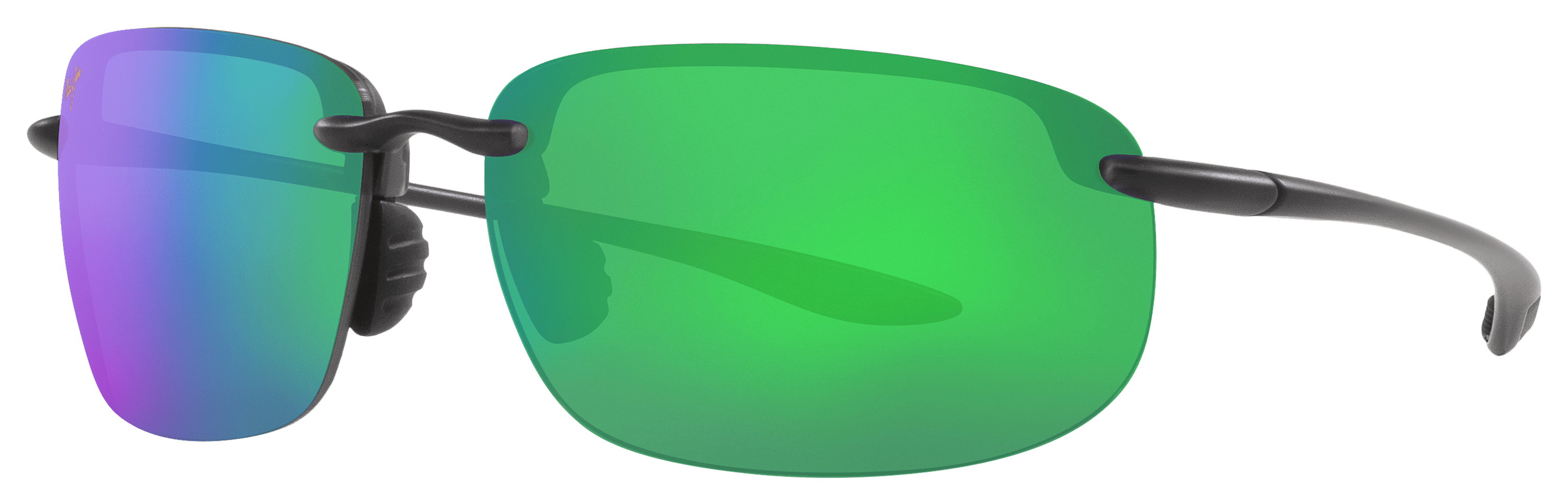 Image of Maui Jim Ho'okipa Polarized Sunglasses - Matte Translucent Gray/MAUIGreen Mirror - XX-Large