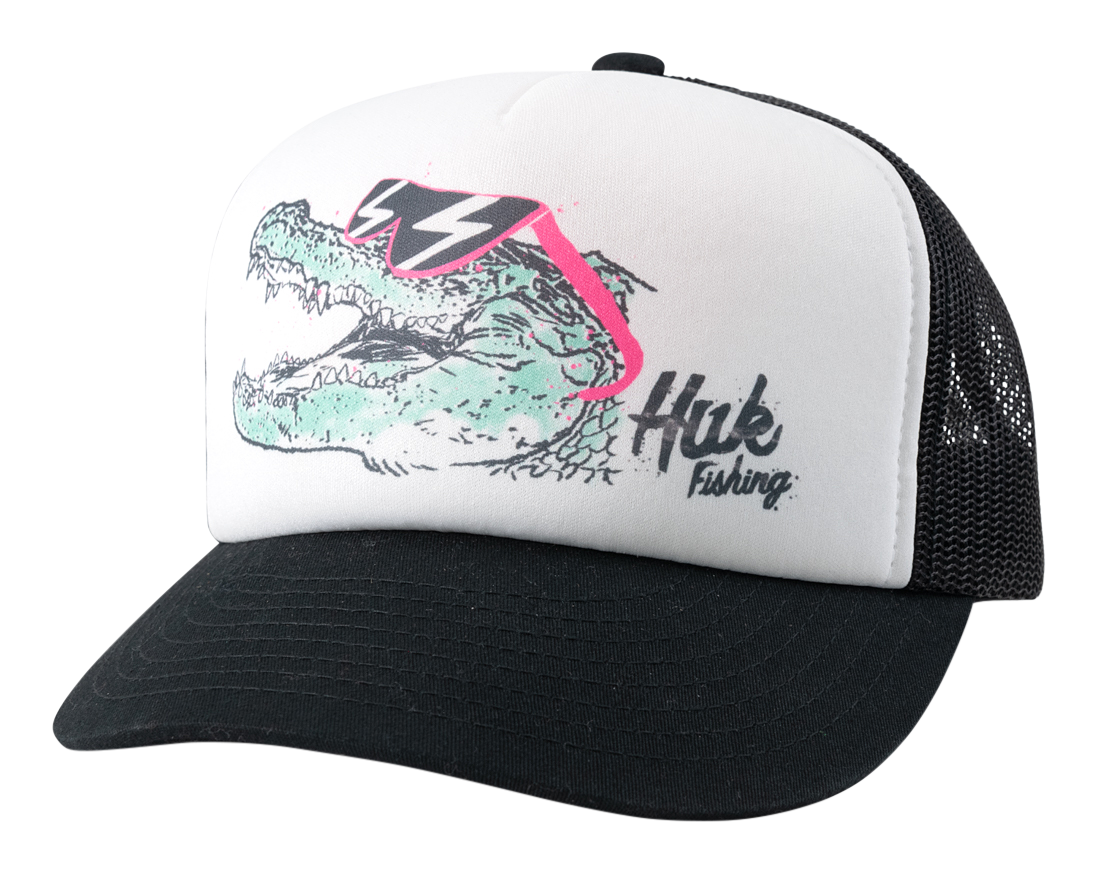 Image of Huk Foam Snapback Trucker Cap for Kids - Black
