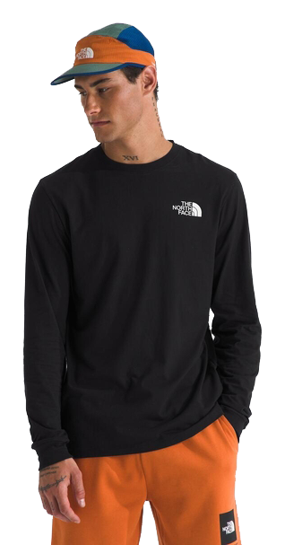 Image of The North Face Box NSE Long-Sleeve T-Shirt for Men - TNF Black/TNF White - S