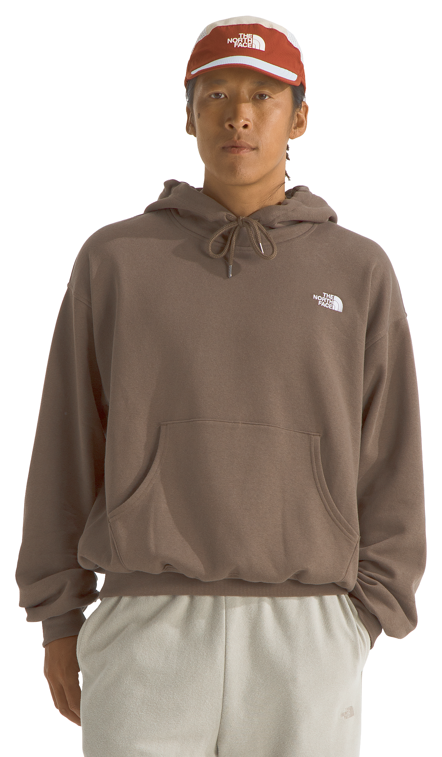 Image of The North Face Evolution Vintage Long-Sleeve Hoodie for Men - Smokey Brown