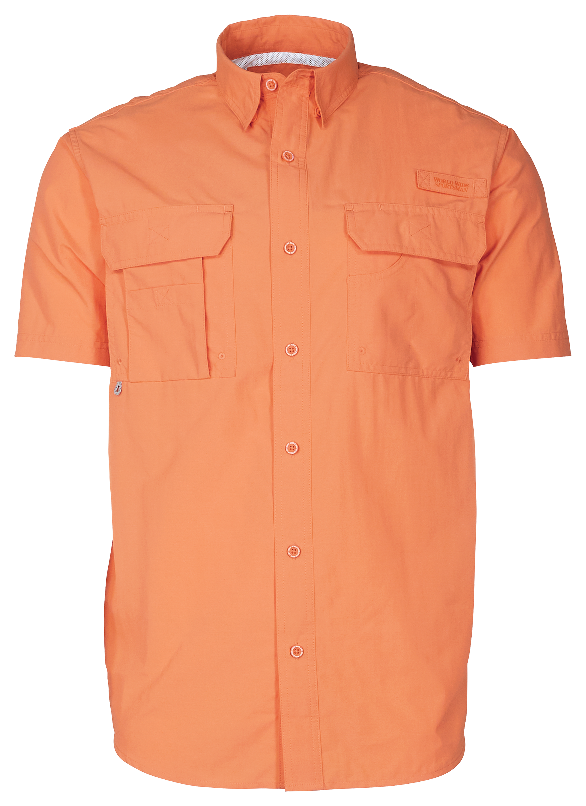 Image of World Wide Sportsman Nylon Angler Short-Sleeve Button-Down Shirt - Copper Tan