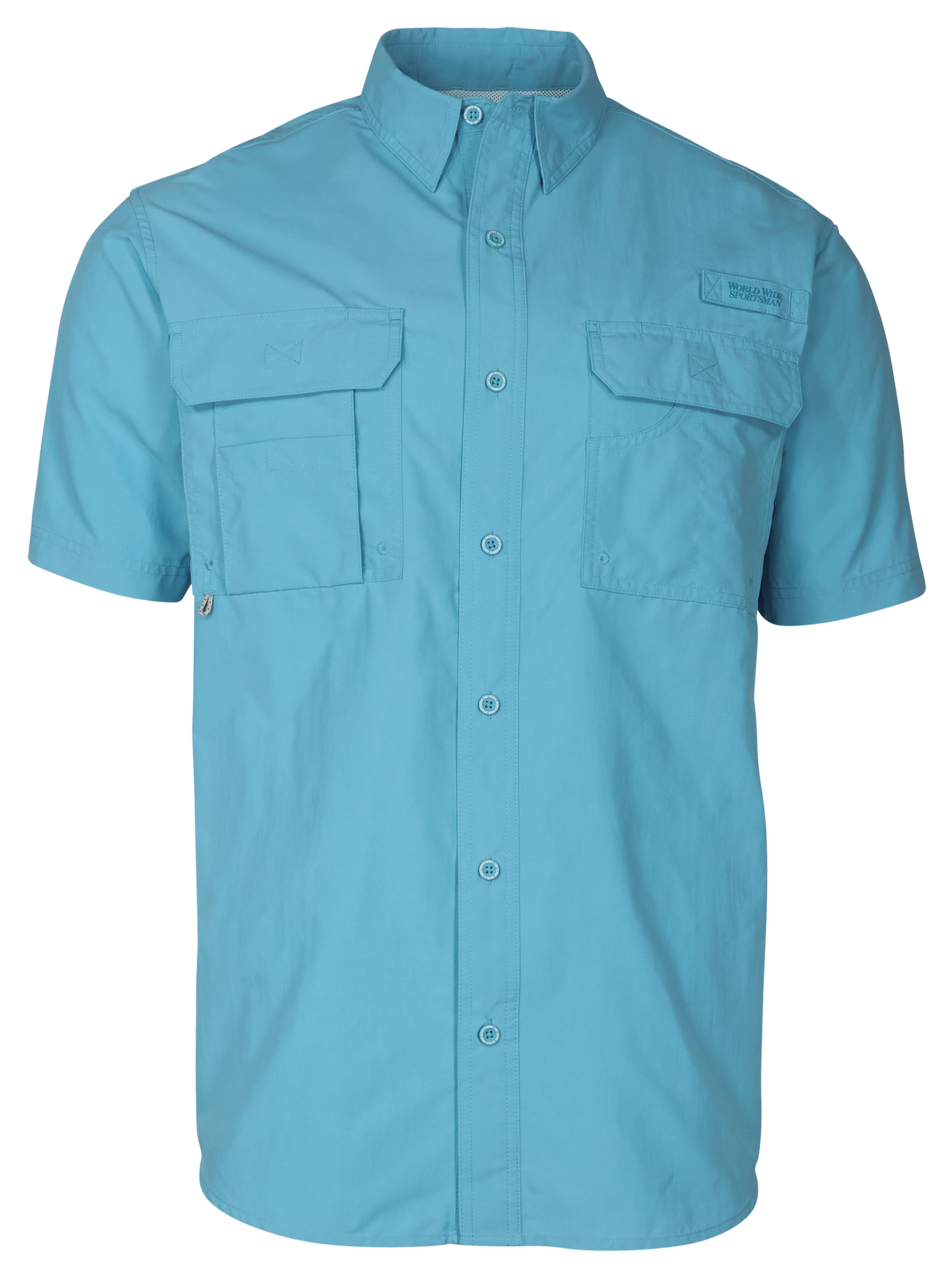 WORLD WIDE SPORTSMAN Nylon Angler Short-Sleeve Button-Down Shirt