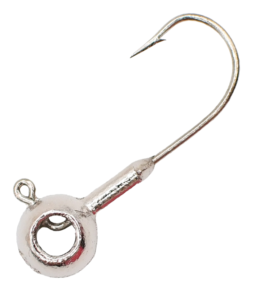 Image of Crappie Magnet Eye Hole Scent Holder Round Jighead - Nickel - 1/32 oz.