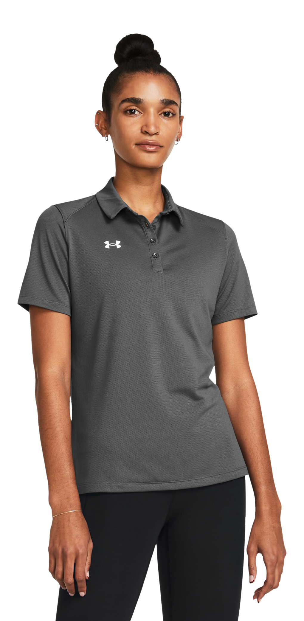 Image of Under Armour UA Tech Team Short-Sleeve Polo for Ladies - Castlerock/White