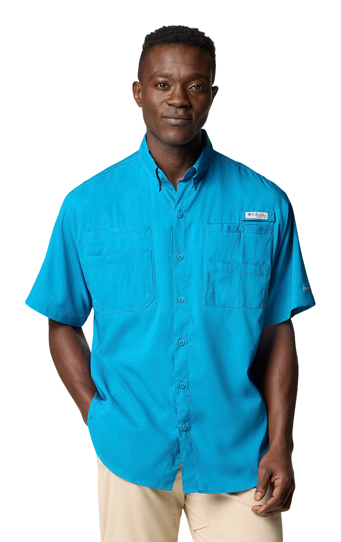 Image of Columbia Tamiami II Short-Sleeve Button-Down Shirt - Blue Echo