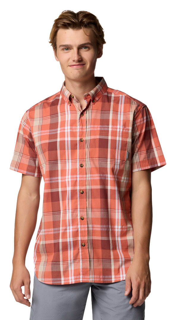 Image of Columbia Rapid Rivers II Short-Sleeve Shirt for Men - Tuscan Multi Plaid - 2XT