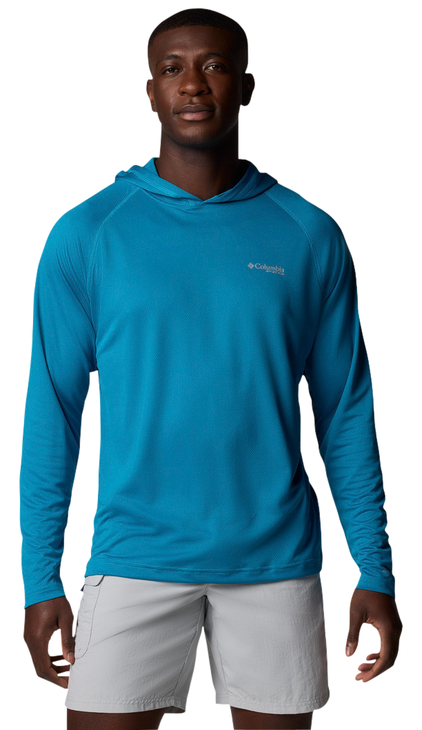 Image of Columbia PFG Solar Stream Hoodie for Men - Blue Echo - S