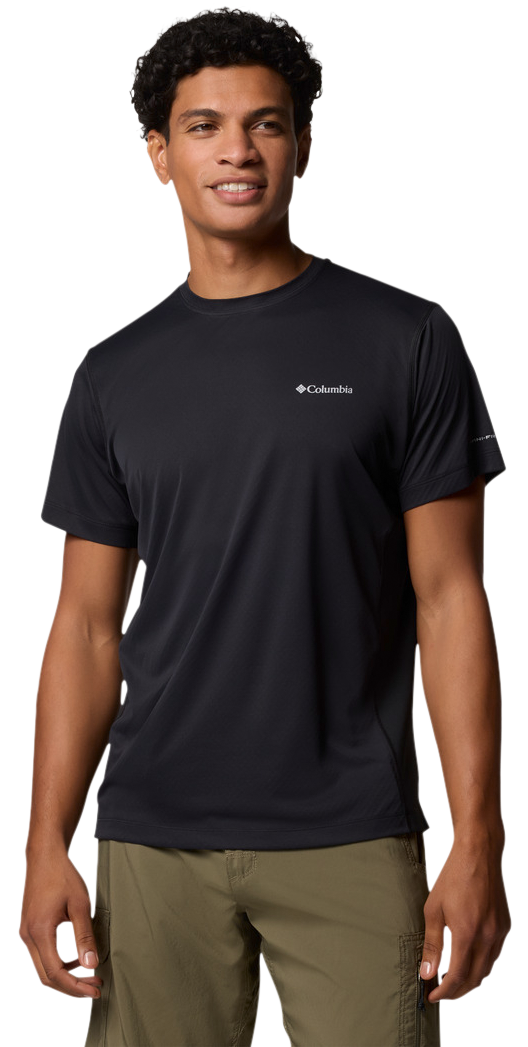 Image of Columbia Zero Rules Light-Weight Crew-Neck Short-Sleeve Shirt for Men - Black - S