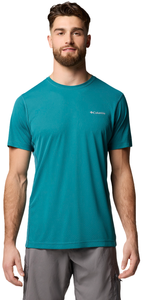 Image of Columbia Zero Rules Light-Weight Crew-Neck Short-Sleeve Shirt for Men - River Blue - XL