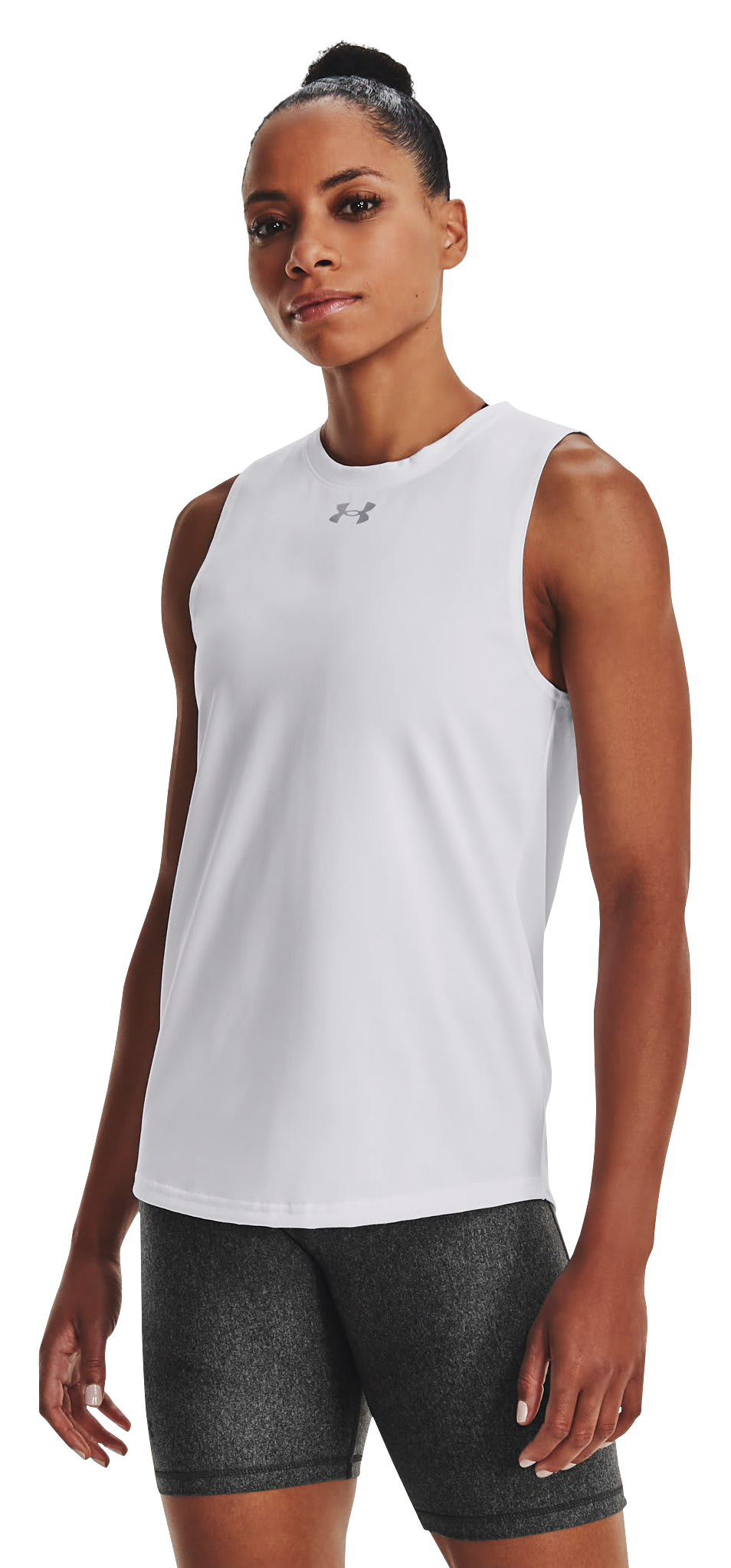 Image of Under Armour UA Tech Team Tank Top for Ladies - White/Pitch Gray - L