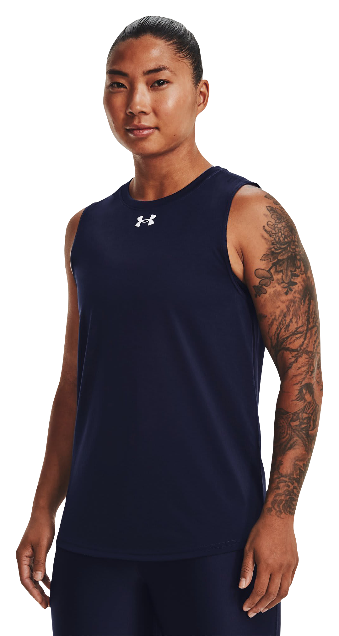 Image of Under Armour UA Tech Team Tank Top for Ladies - Midnight Navy/White