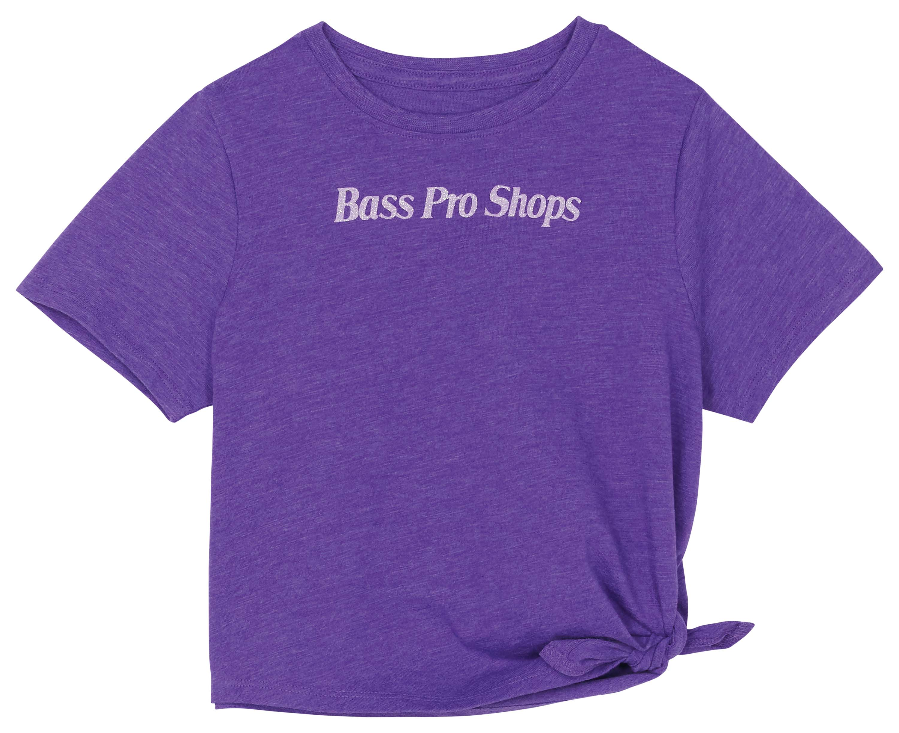 Image of Bass Pro Shops Wordmark Logo Side-Tie Short-Sleeve T-Shirt for Toddlers - Purple