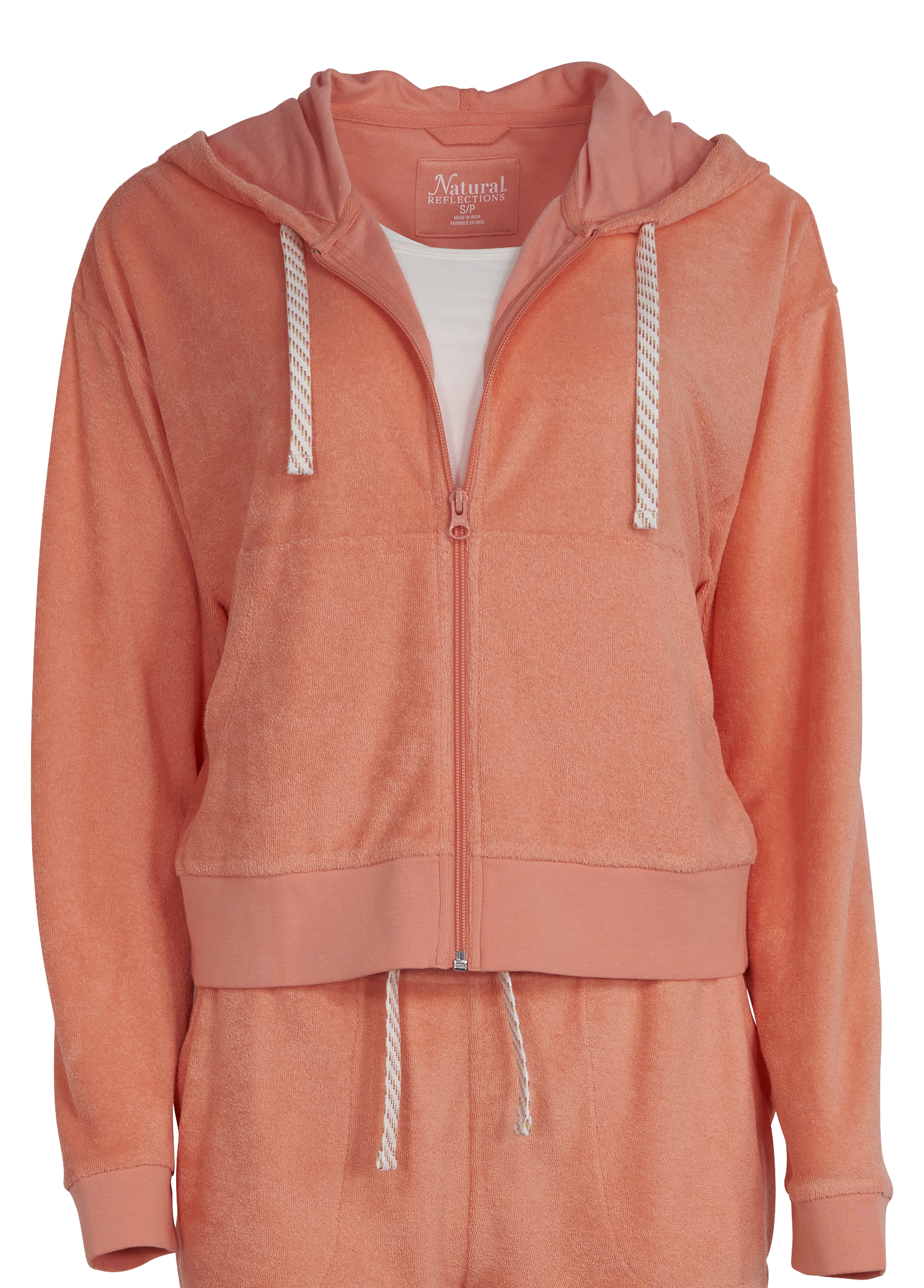 Image of Natural Reflections Surfside Full-Zip Long-Sleeve Terry Hoodie - Desert Flower