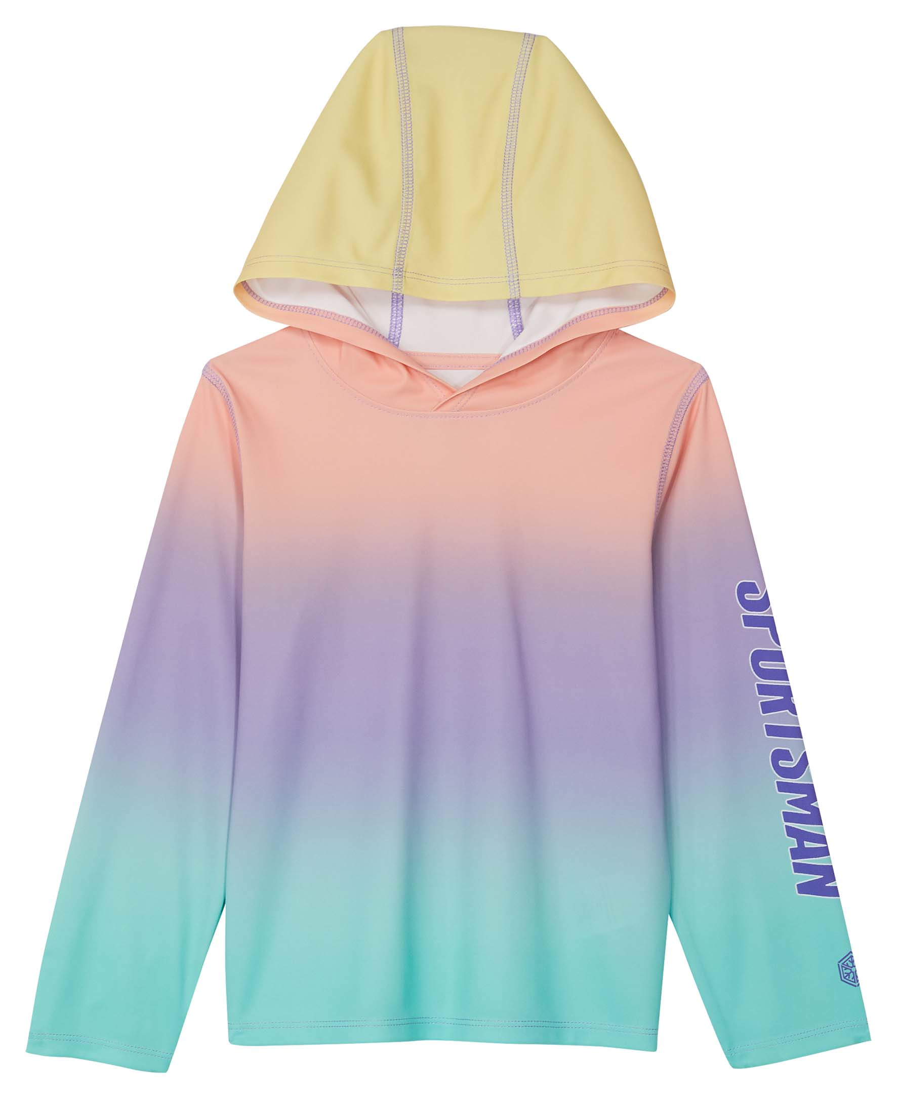 World Wide Sportsman Logo 3D Cool Surfcaster Hoodie for Kids - Rainbow Fade