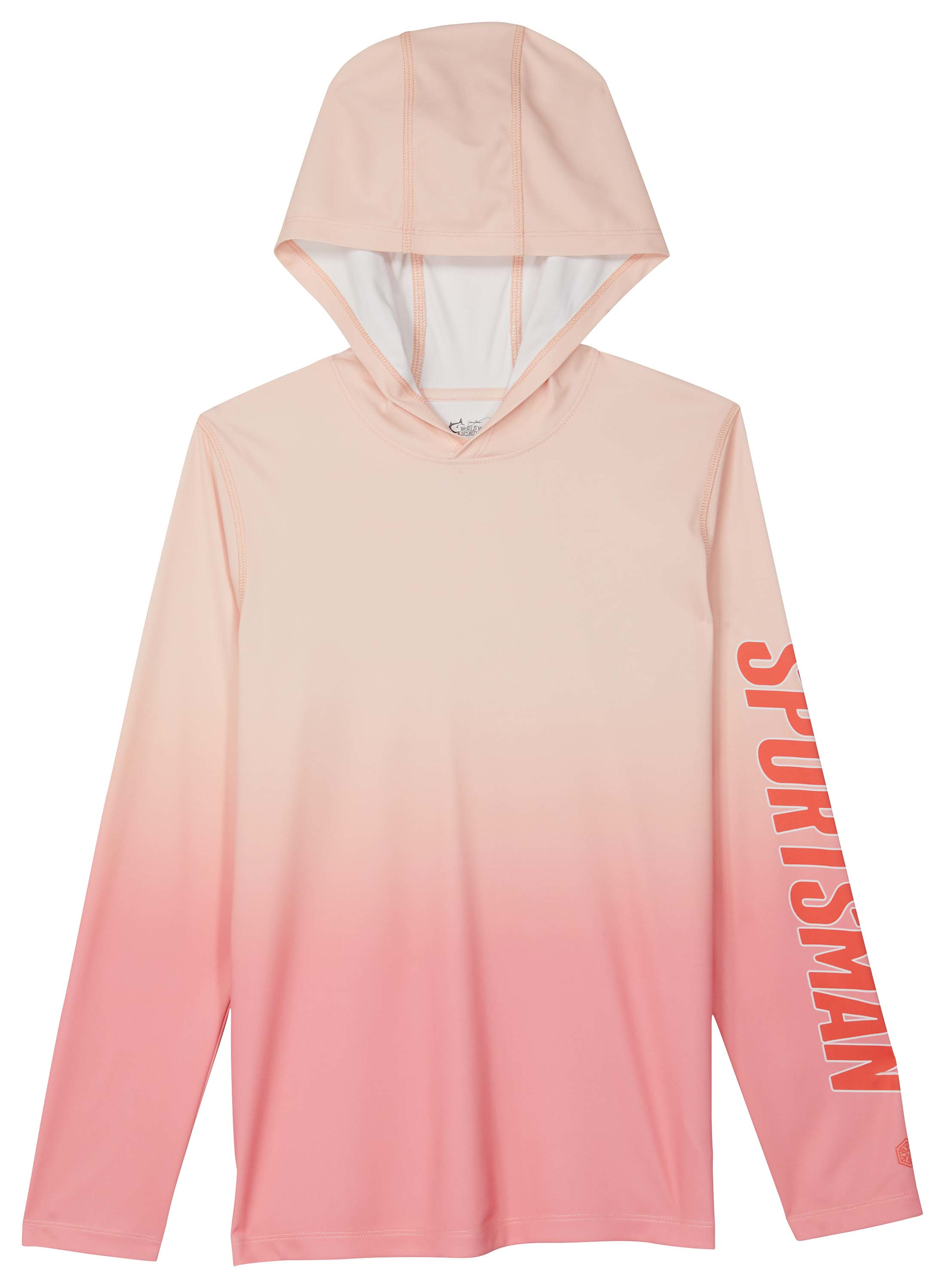 Image of World Wide Sportsman Logo 3D Cool Surfcaster Hoodie for Kids - Pink Fade