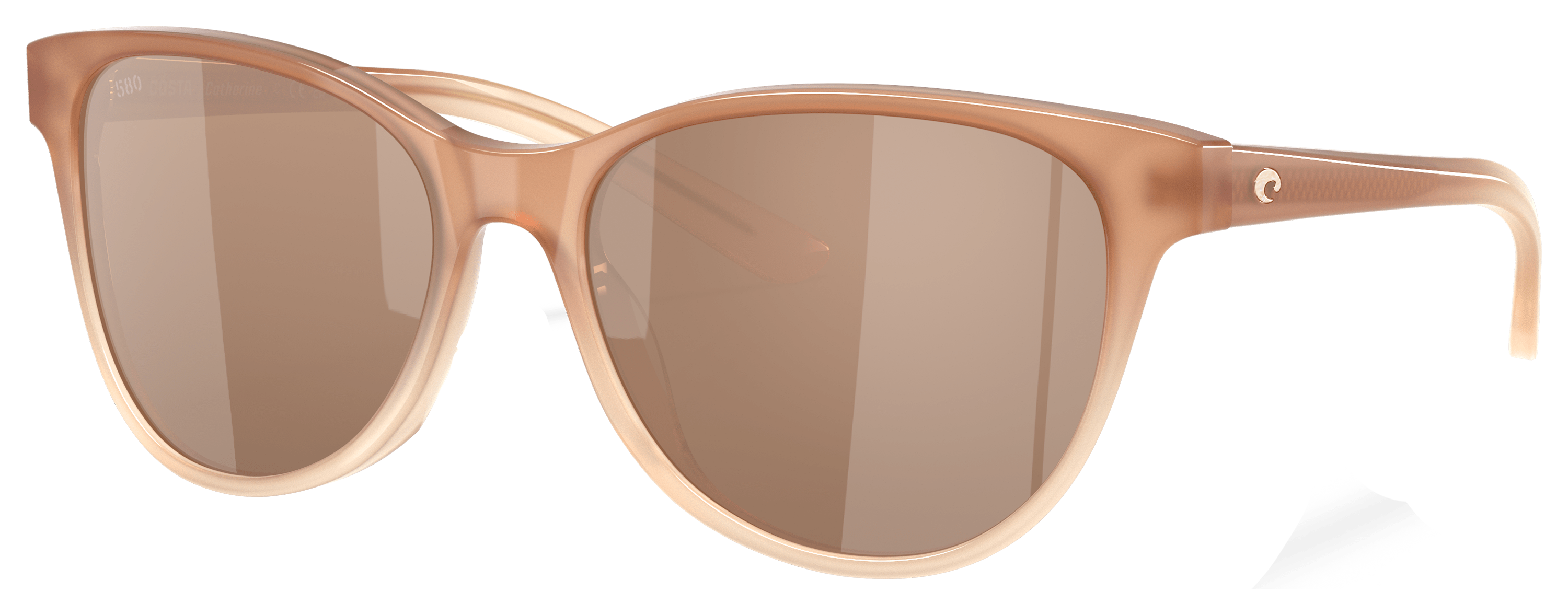 Image of Costa Del Mar Catherine 580G Glass Polarized Sunglasses for Ladies - Polished Sandbar/Copper Silver Mirror - Medium