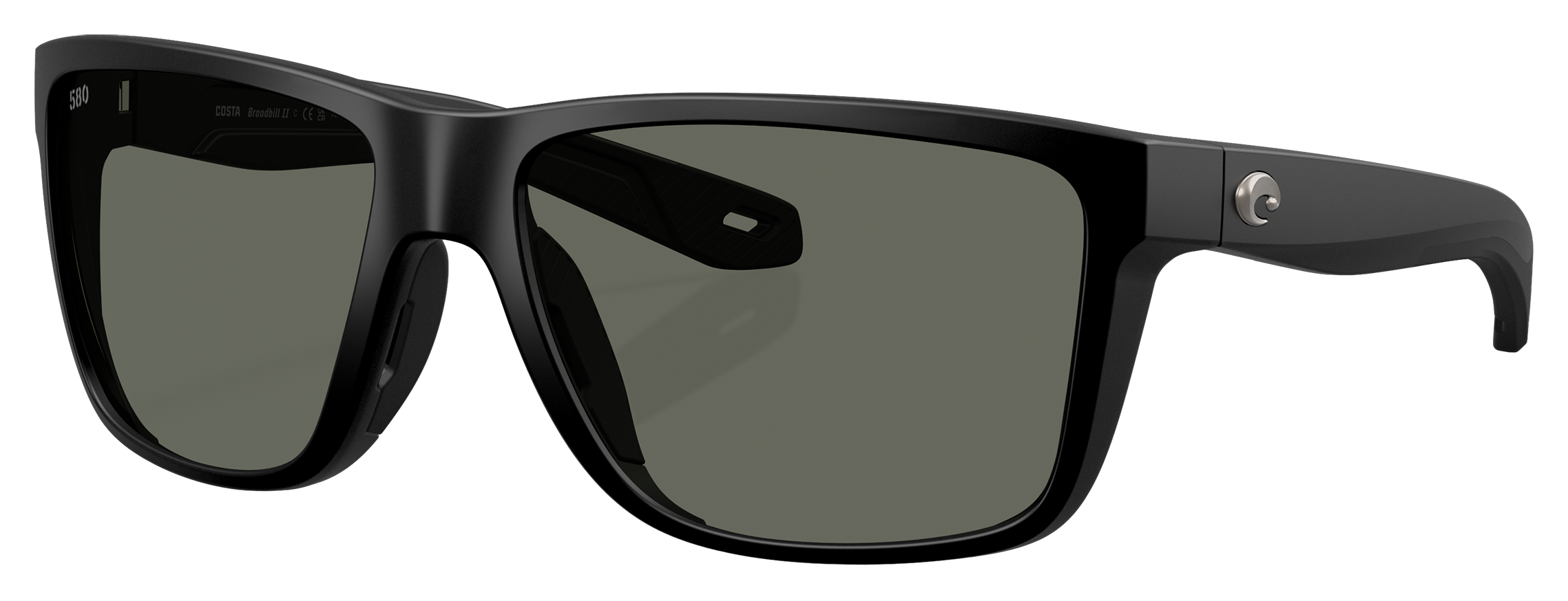 Image of Costa Del Mar Broadbill II 580G Glass Polarized Sunglasses - Matte Black/Gray - Large