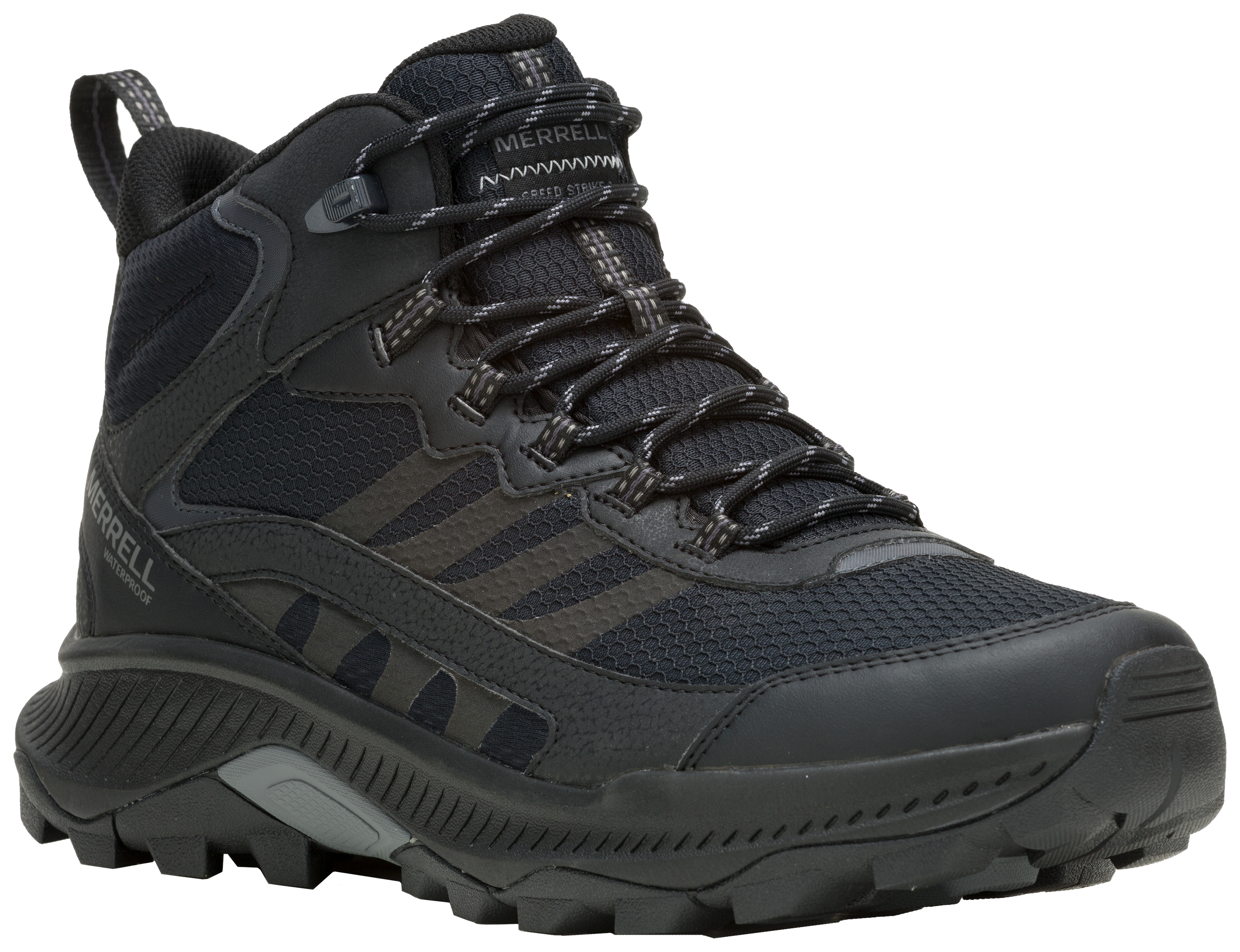 Image of Merrell Speed Strike 2 Mid Waterproof Hiking Boots for Men - Black