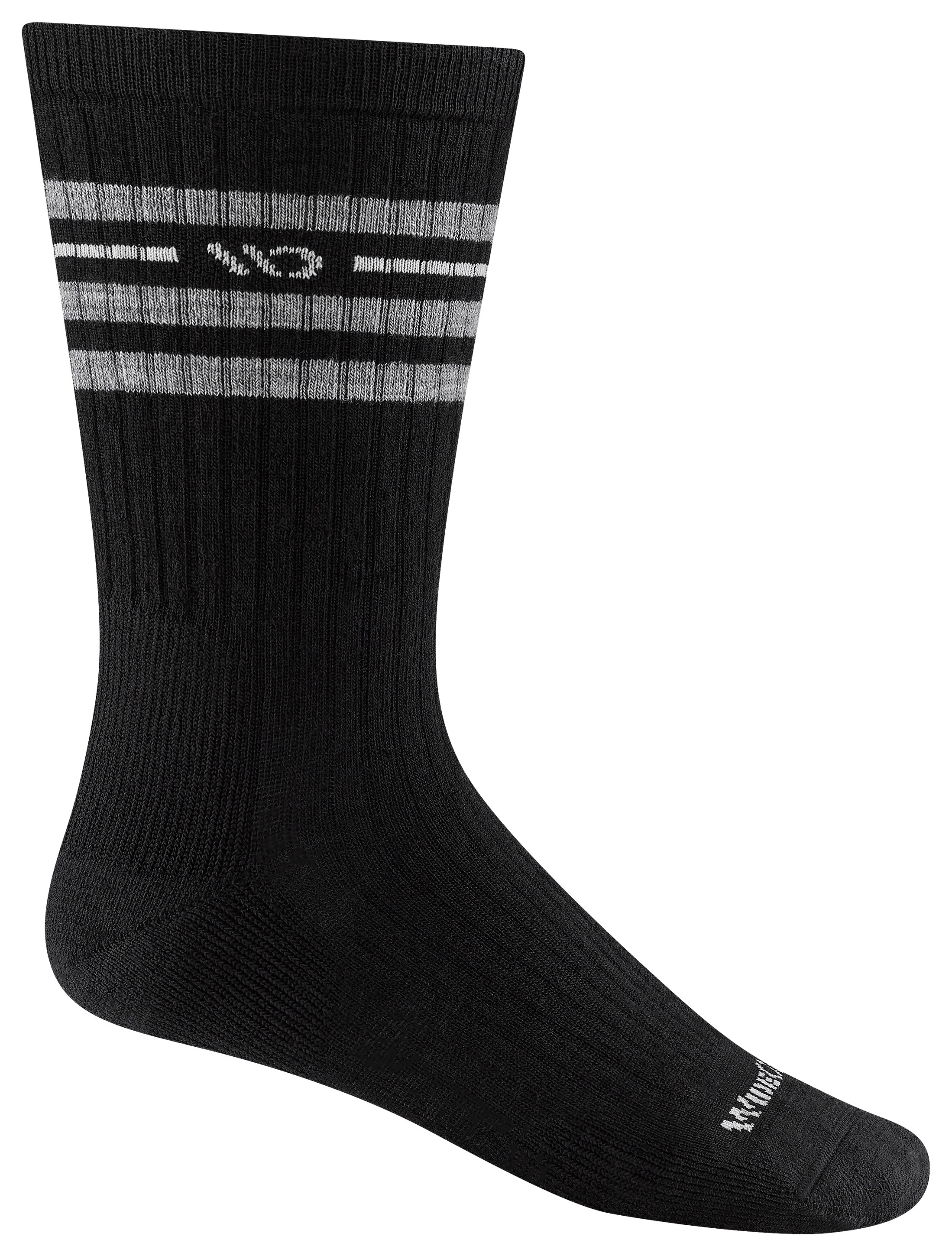 Image of Darn Tough Wide Open Vintage Stripe Cushioned Crew Socks for Men - Black - M/Men's 8-9.5